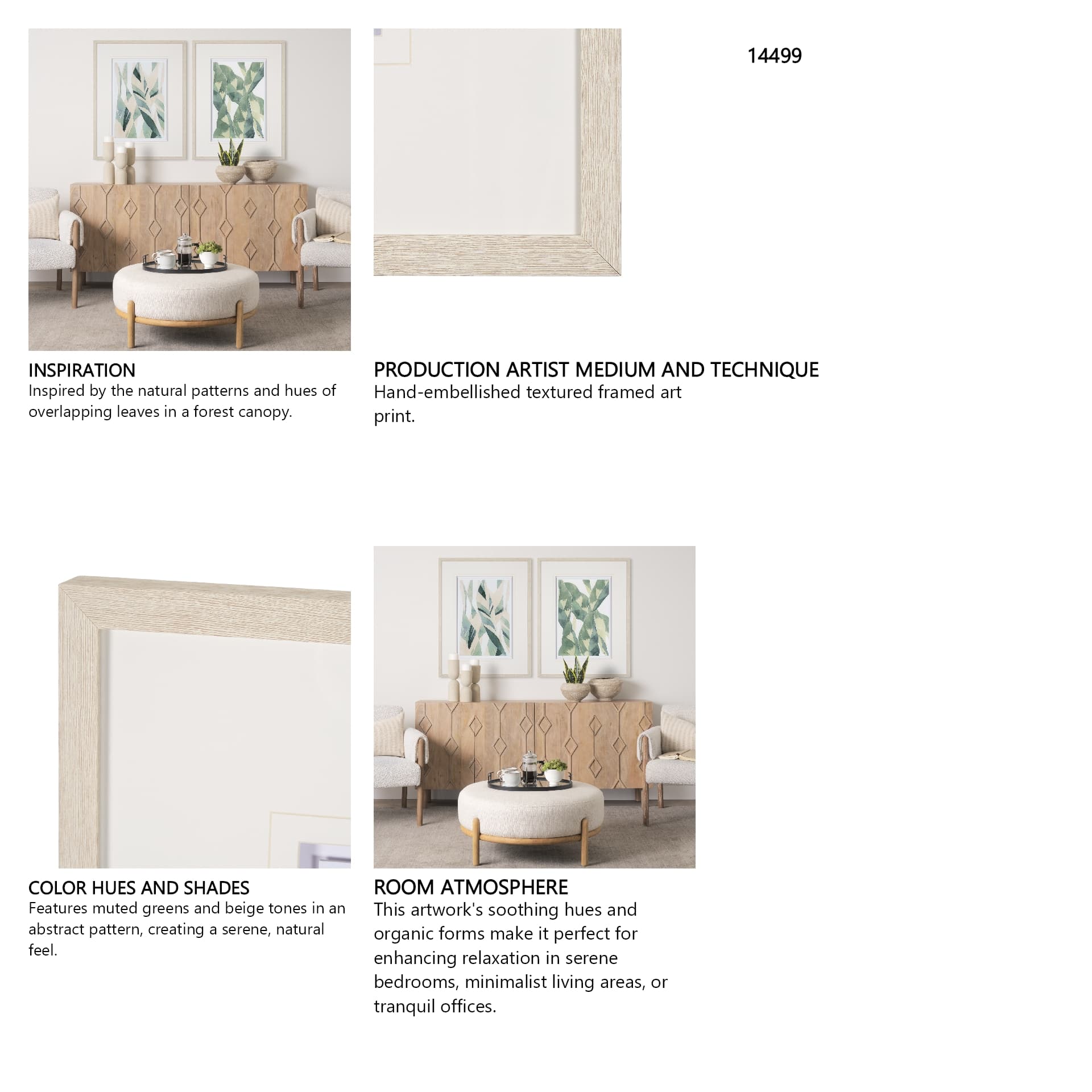 Variegated Patterns I by Mercana Studio Hand Embellished Textured Framed Art Print Matted under Glas — in a styled room
