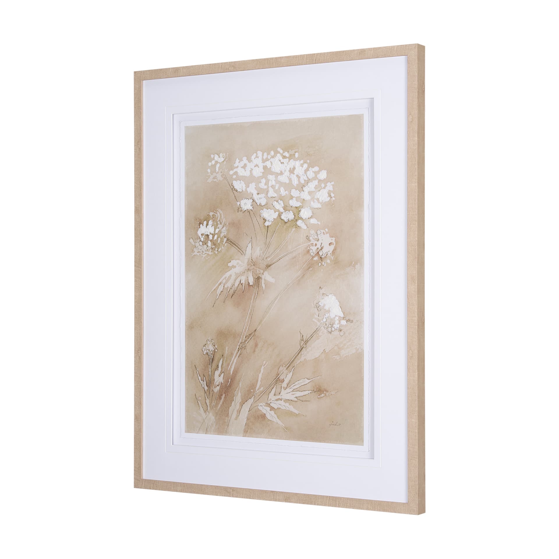 Wildflower II by Mercana Studio a Hand Embellished Textured Framed Art Print Matted under Glass — product photograph