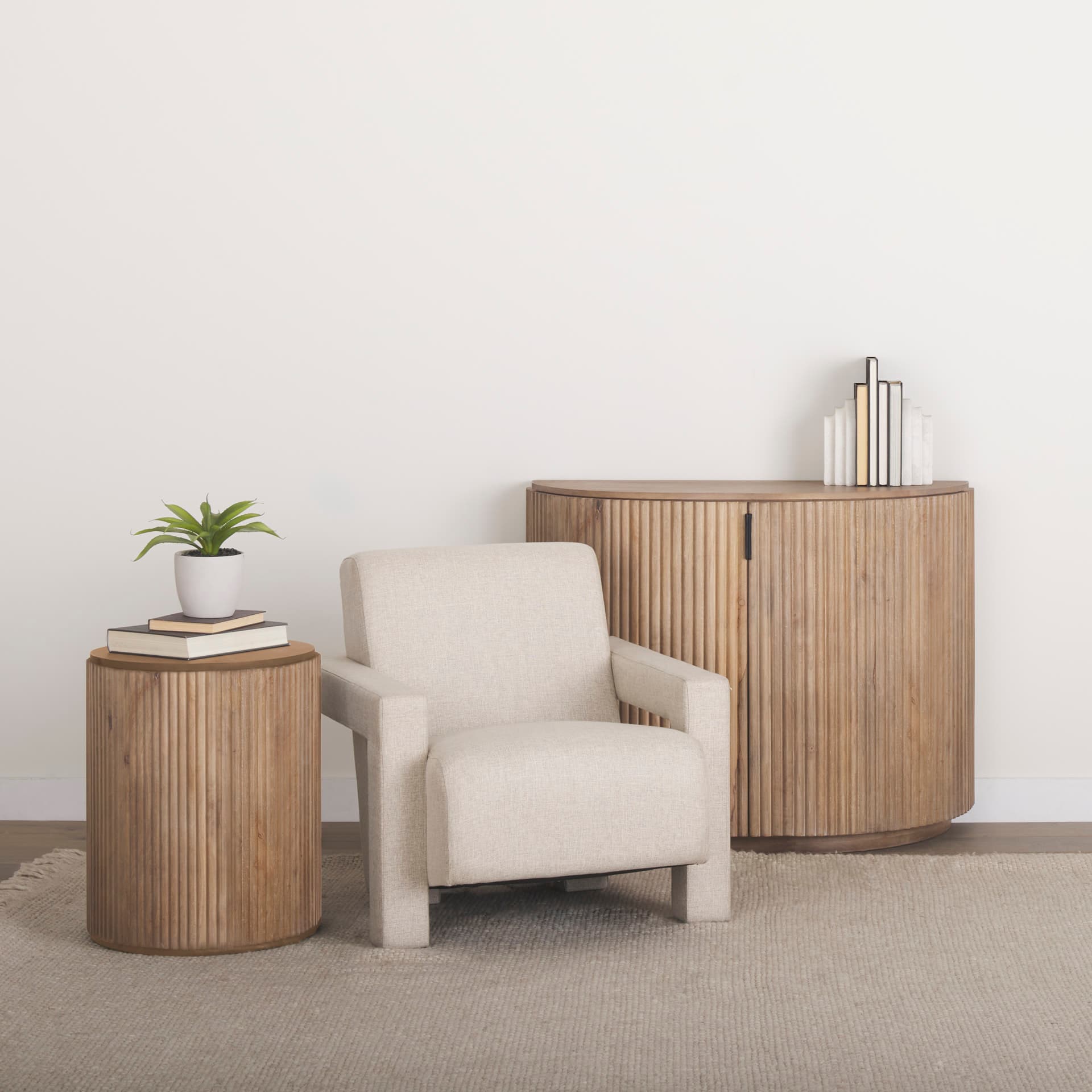 Sovereign Oatmeal Fully Upholstered Accent Chair — product photograph