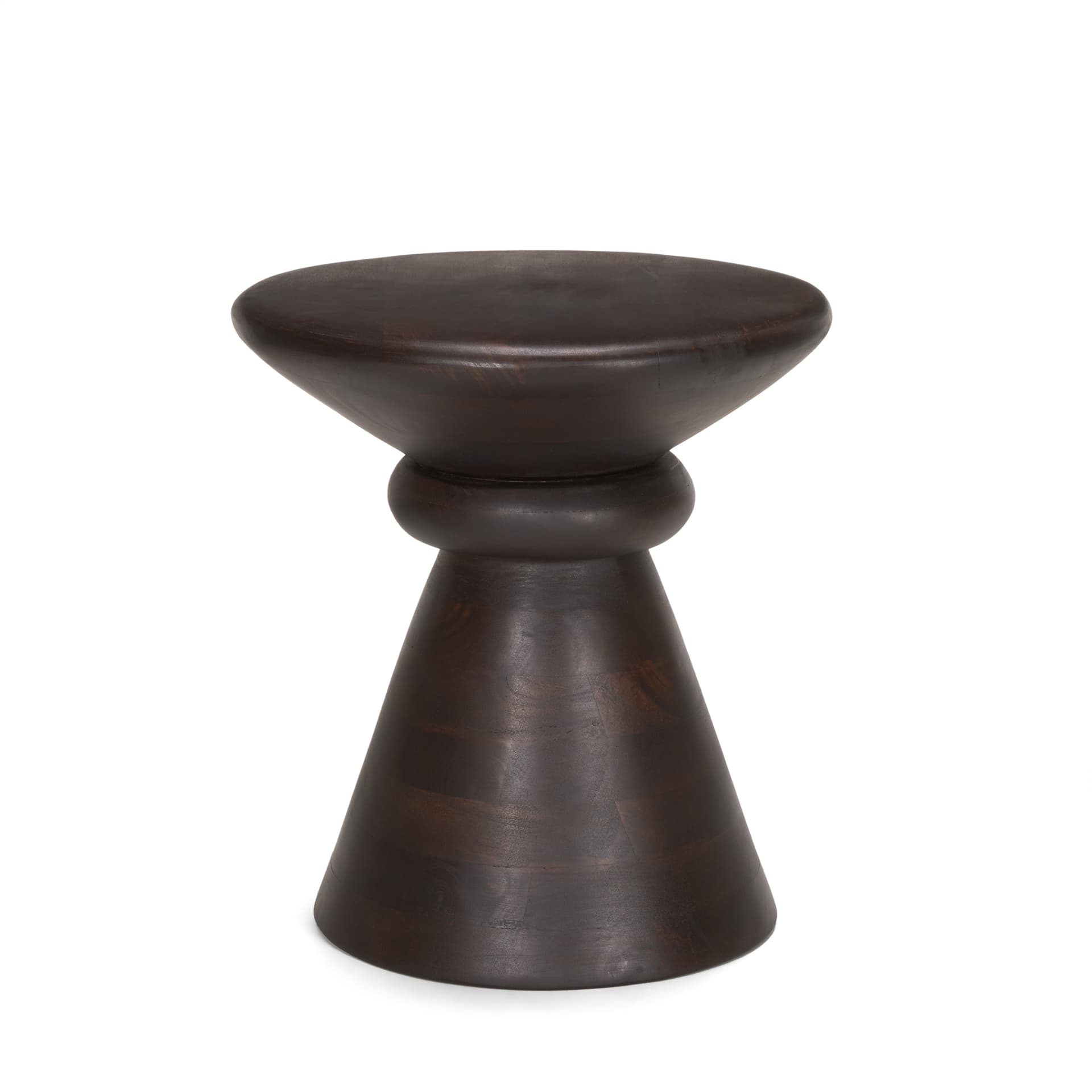 Palmera Dark Brown Wood Pedestal Accent Table — product photograph