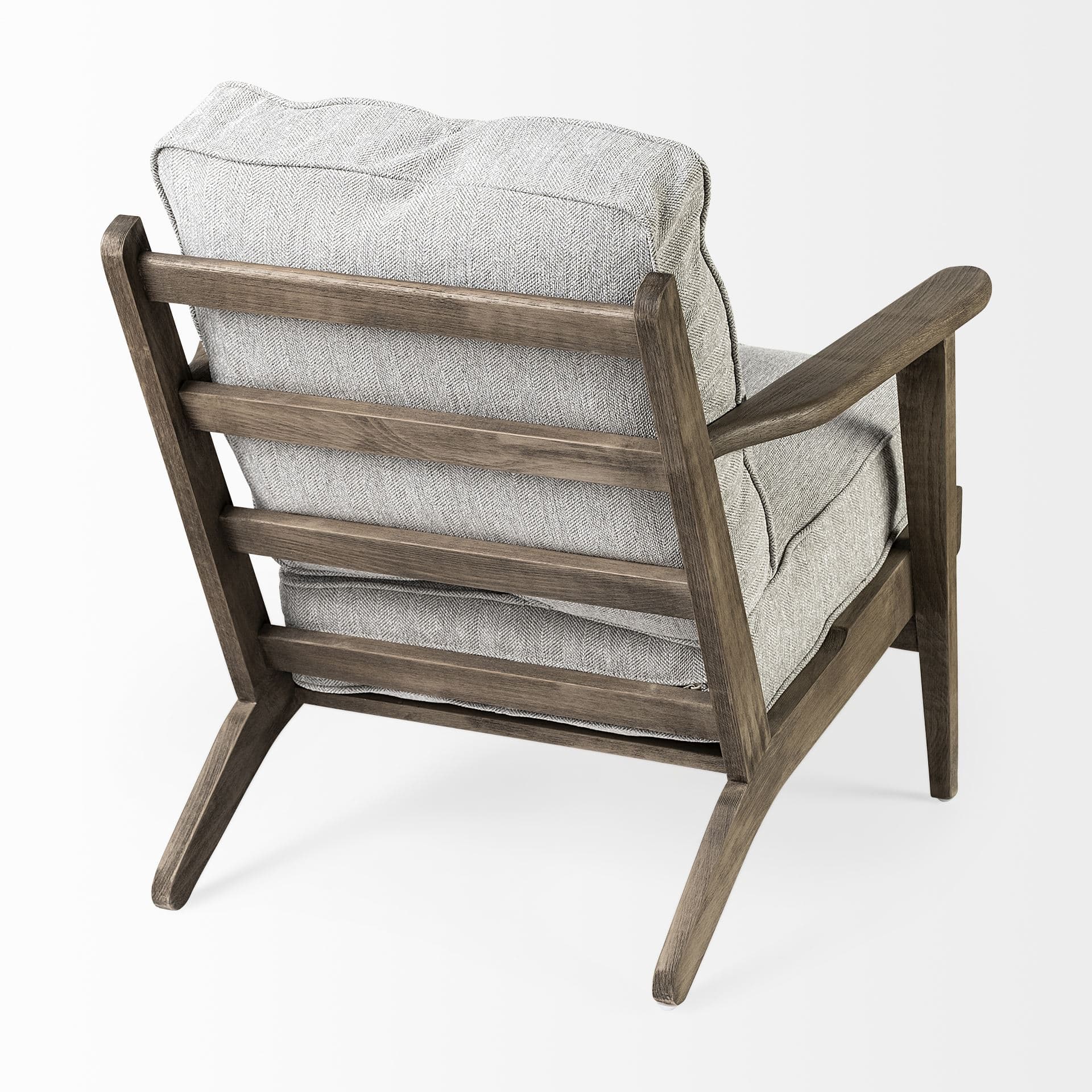 Olympus VI Frost Grey Fabric Wrapped Wooden Frame Accent Chair — product photograph