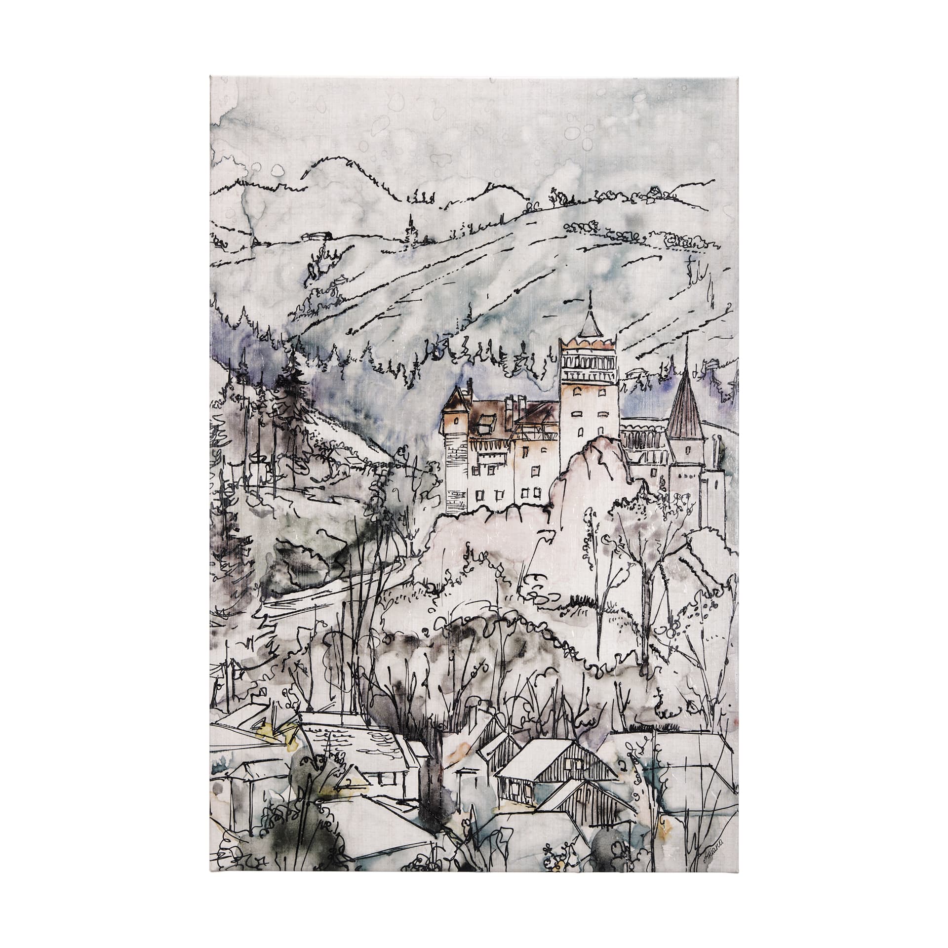 Travel Memories VII by Mercana Studio a Hand Embellished Textured Canvas — product photograph