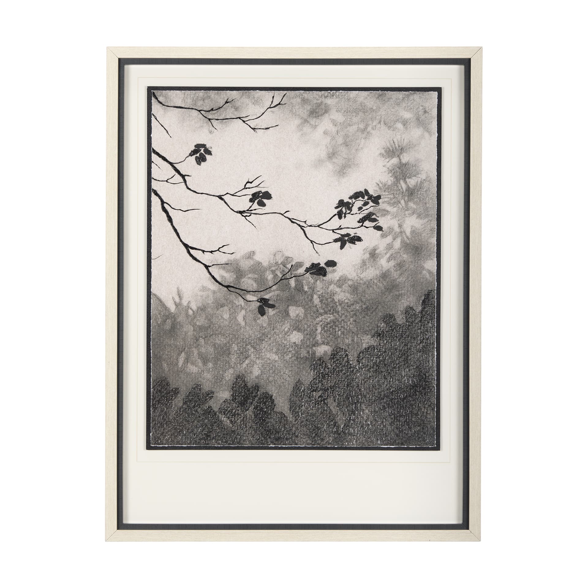 Leafy Shade I by Mercana Studio a Hand Embellished Textured Framed Art Print Matted under Glass — product photograph
