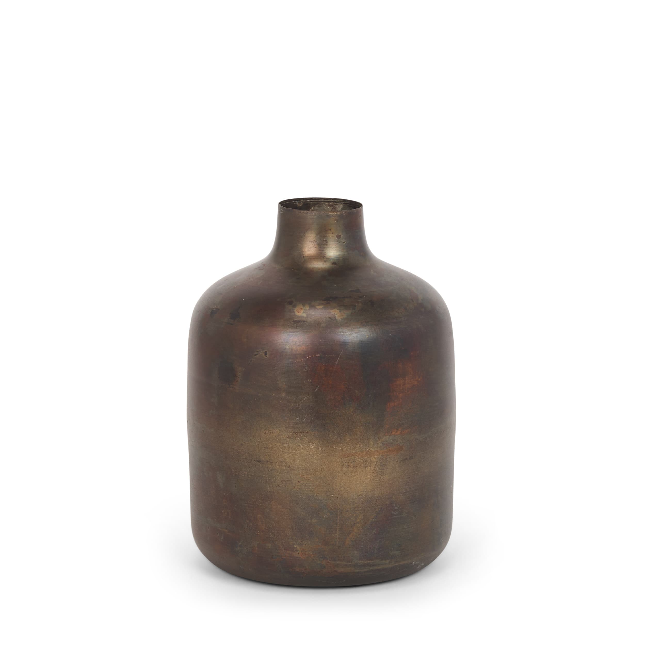 Daya Medium Antiqued Gold Metal Vase — product photograph