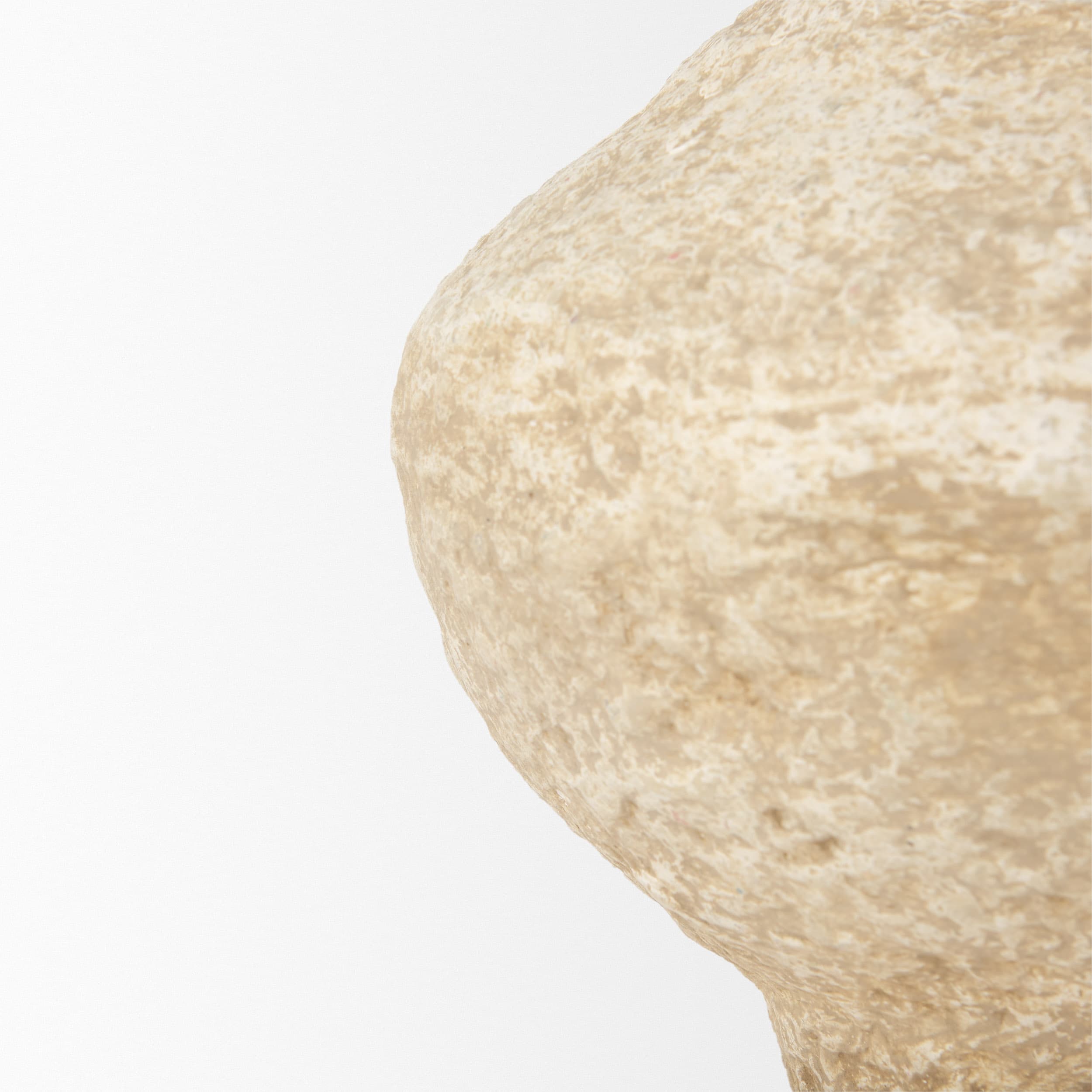 Ritu Small Beige Paper Mache Pot Vase — product photograph