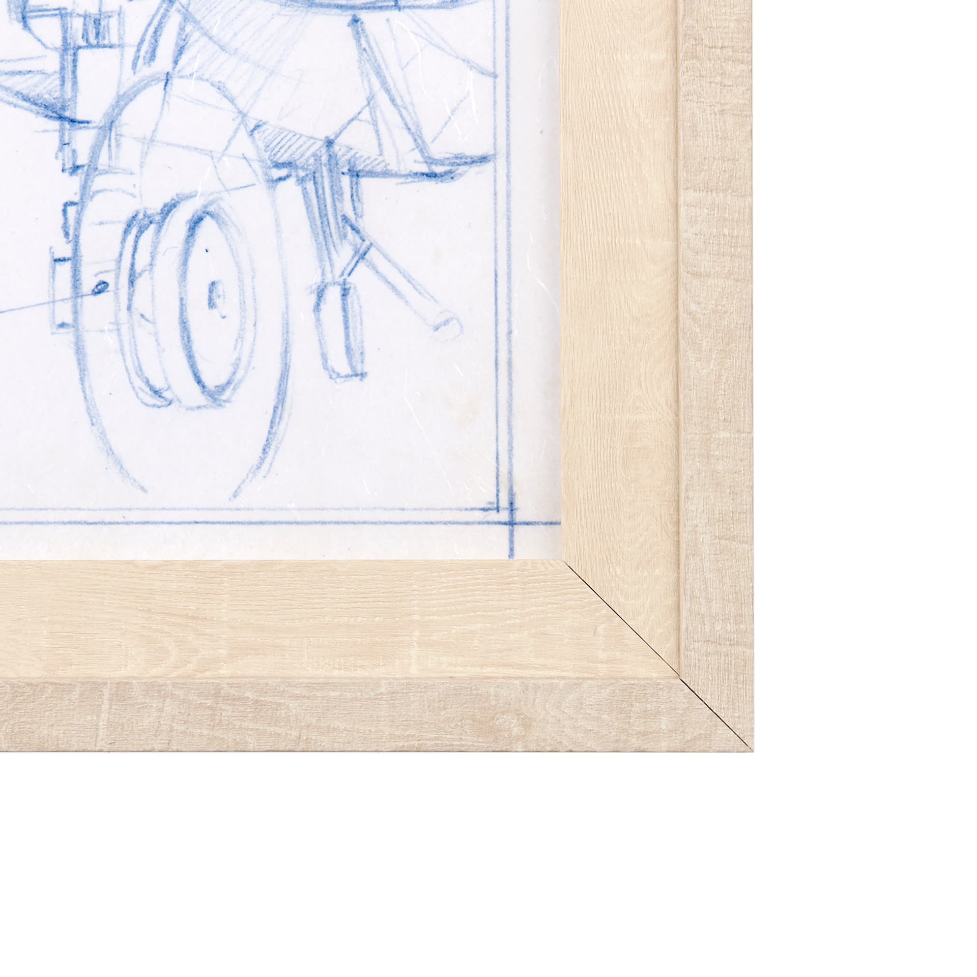 Airplane Mechanical Sketch II by Ethan Harper a Hand Embellished Textured Framed Art Print — product photograph