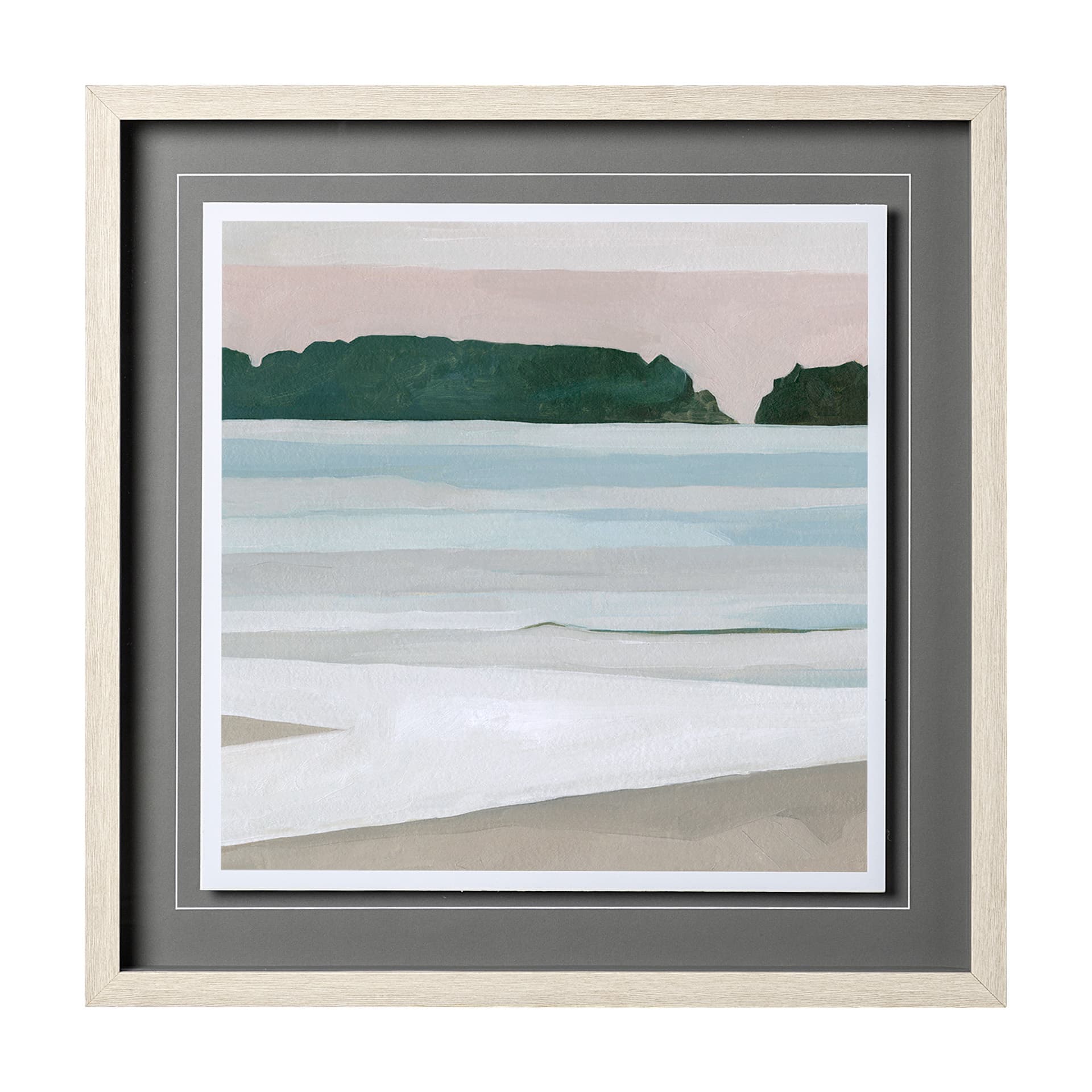 Coastal Lines III by Emma Scarvey a Hand Embellished Textured Framed Art Print Matted under Glass — product photograph