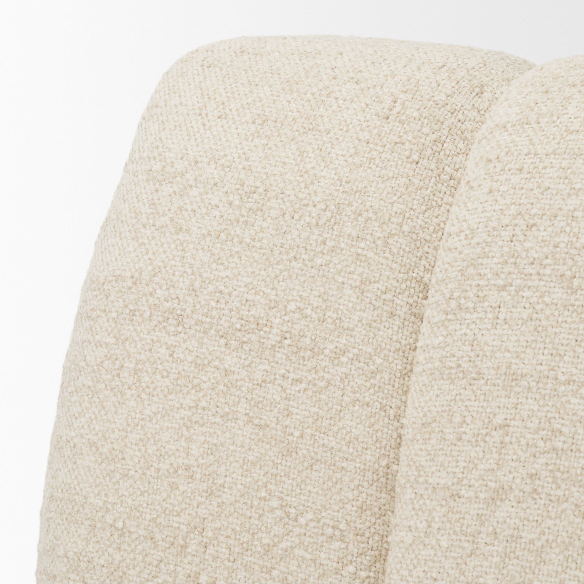 Wilkins Barrel Back Dining Arm Chair | Beige Fabric w/ Wood — product photograph