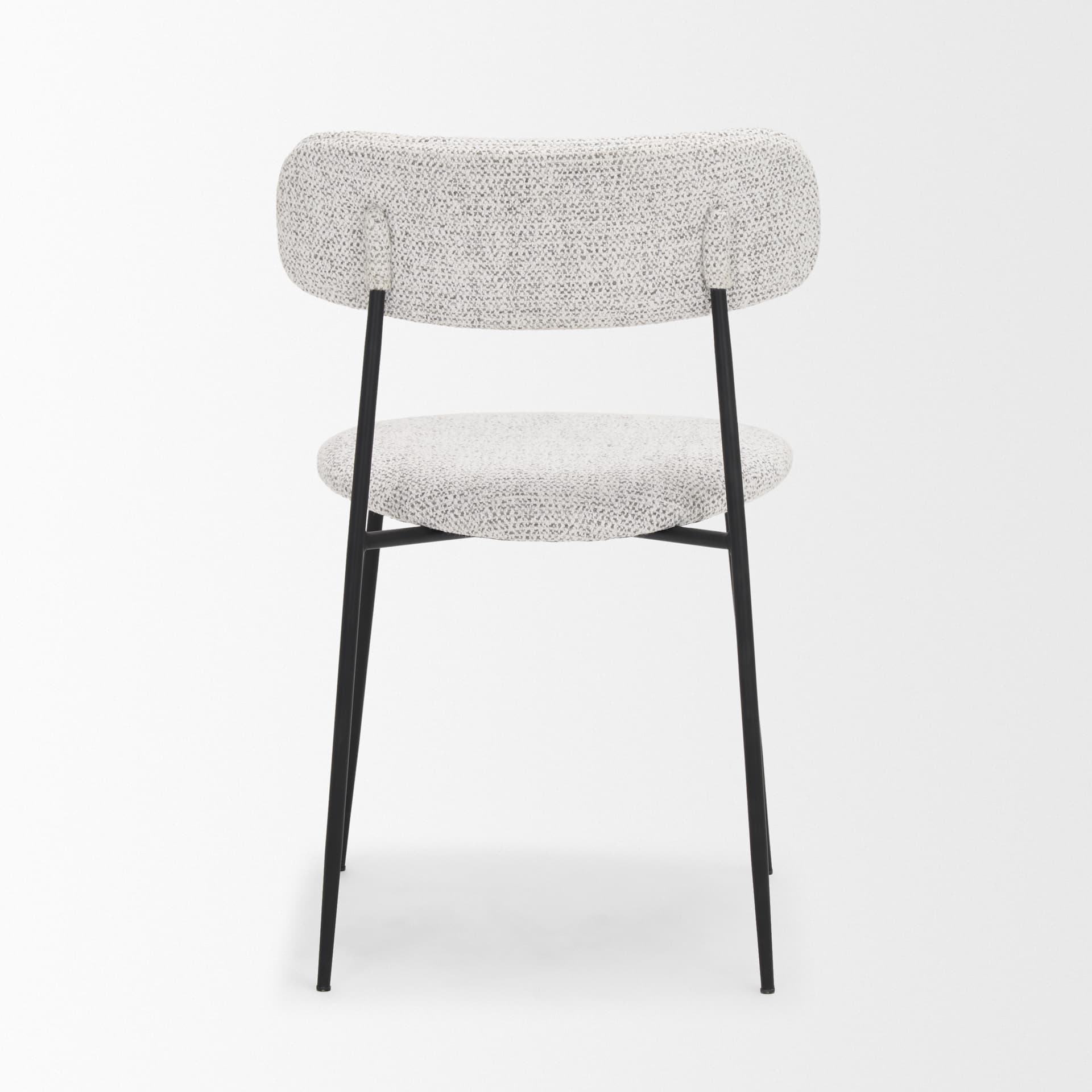 Casey Curved Back Dining Side Chair | Gray Fabric w/ Black Metal — product photograph