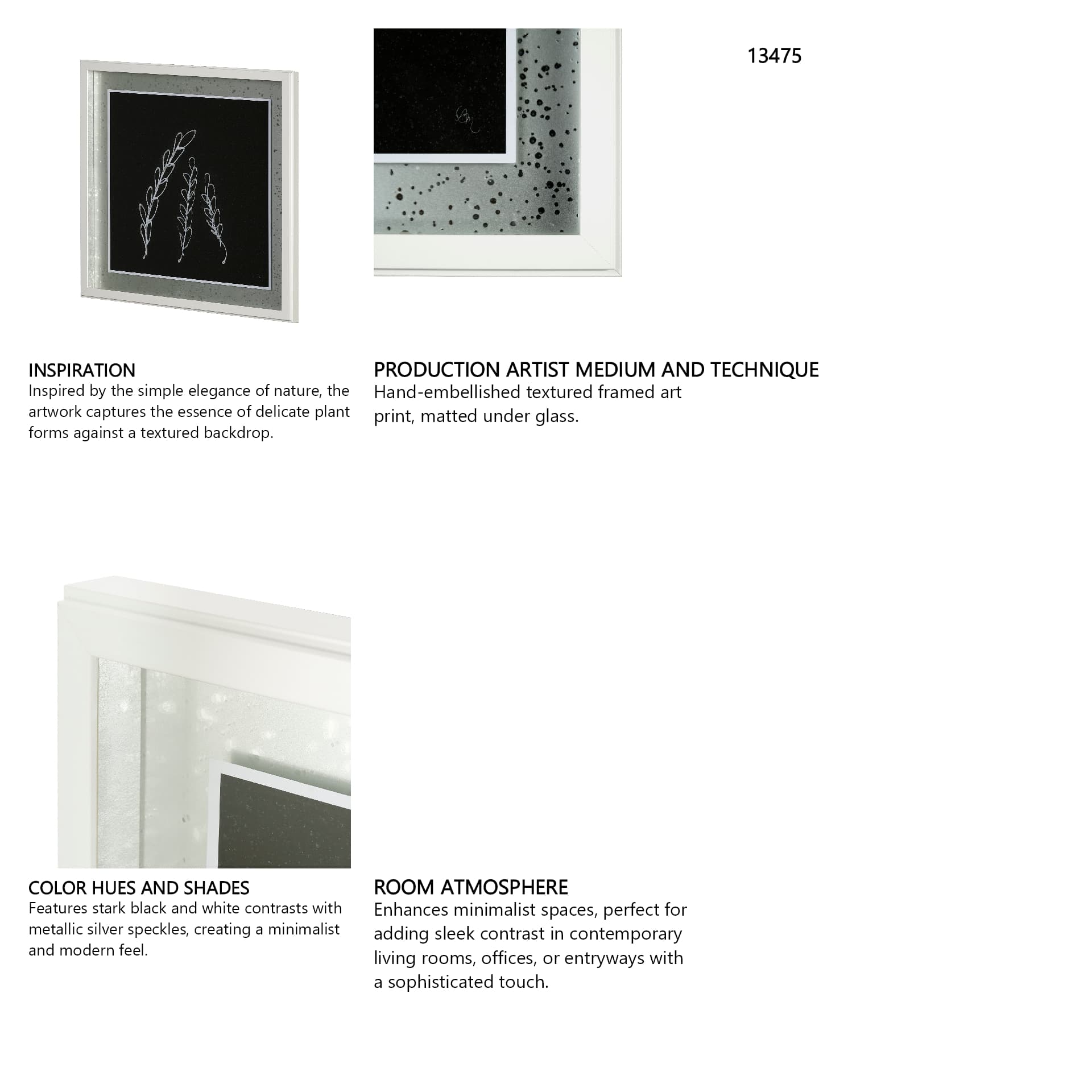 Flora IV by Mercana Studio a Hand Embellished Textured Framed Art Print Matted under Glass — in a styled room