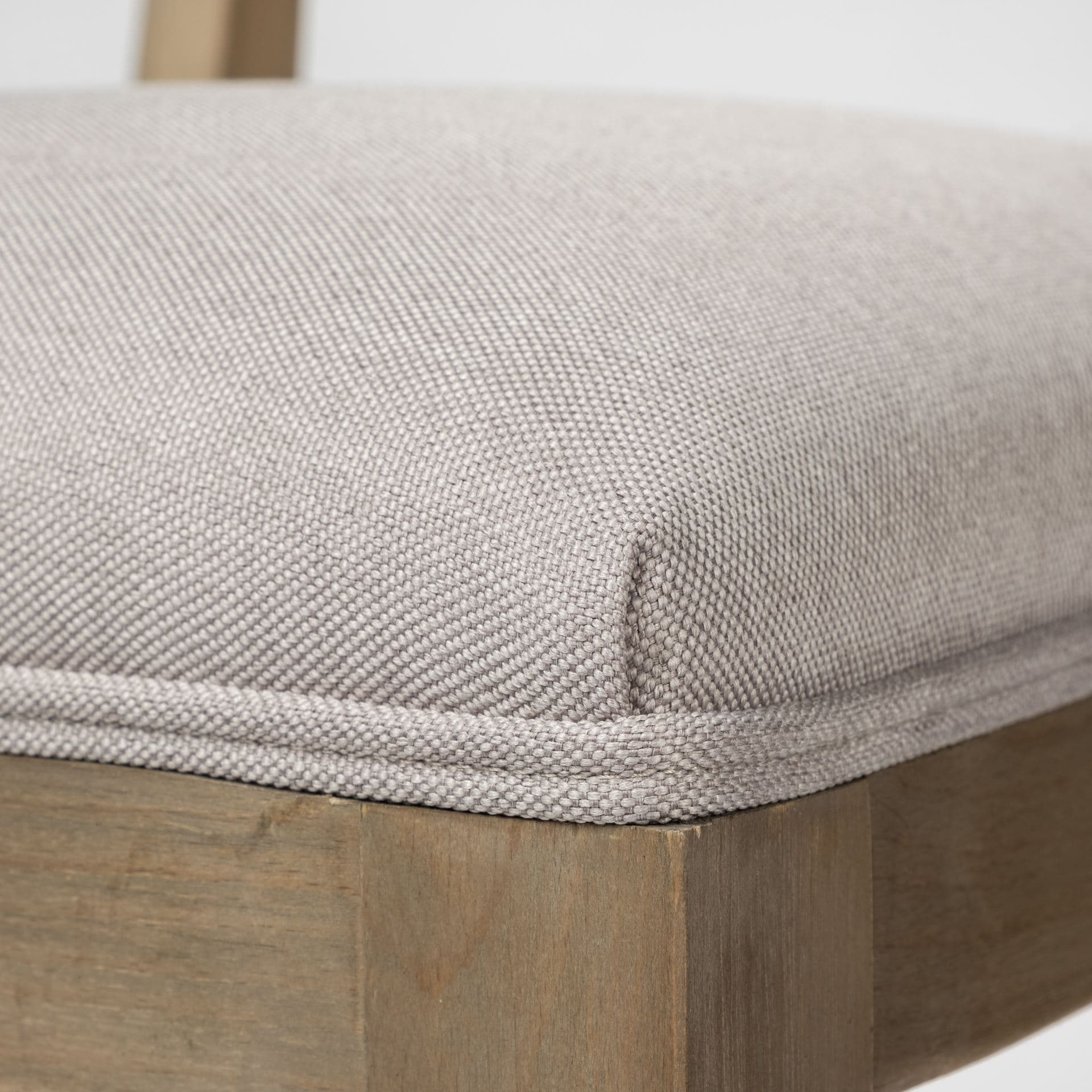 Tenton Open Back Dining Side Chair | Grey Fabric w/ Brown Wooden — product photograph