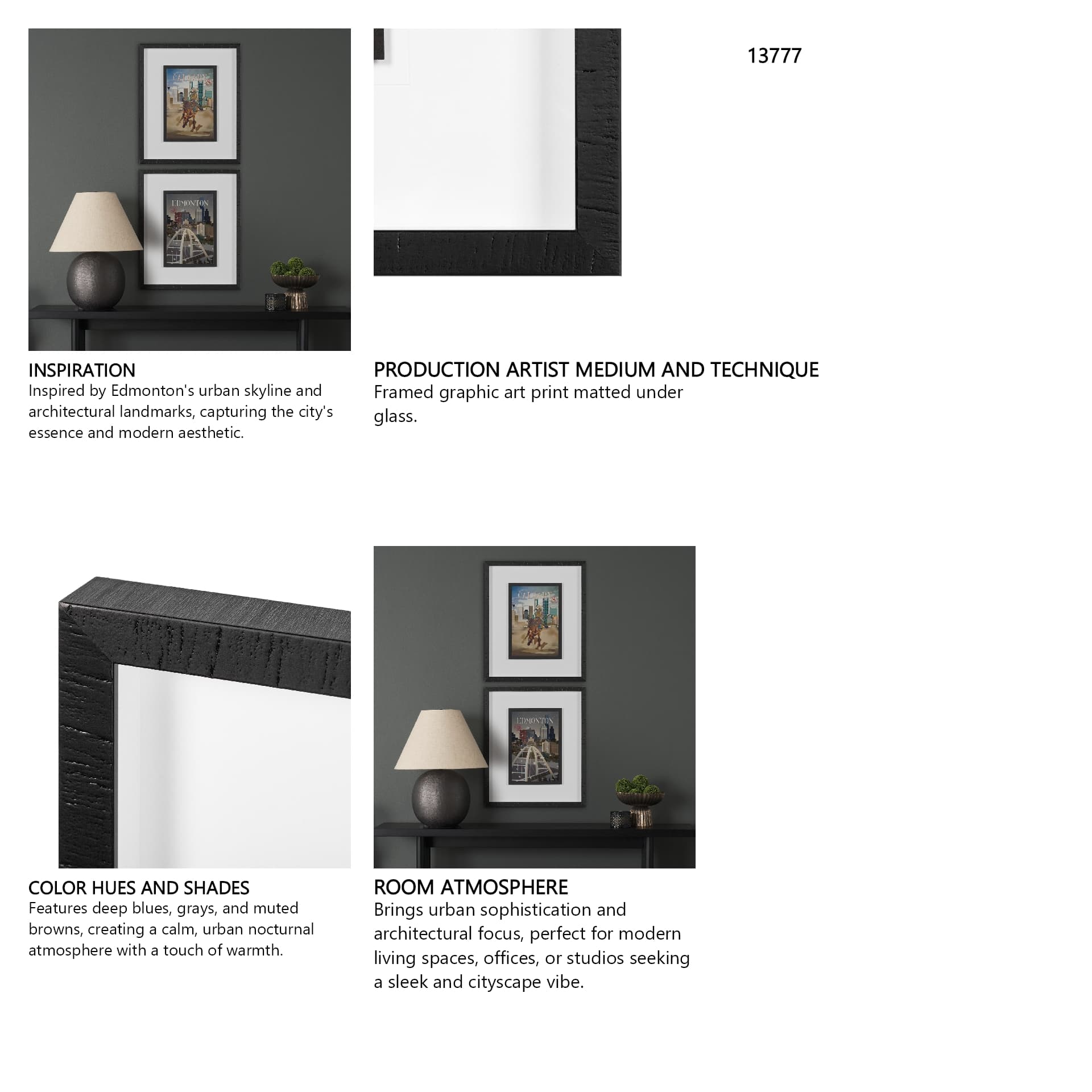 Edmonton Go Canada (M) by Mercana Studio a Framed Art Print Matted under Glass — in a styled room