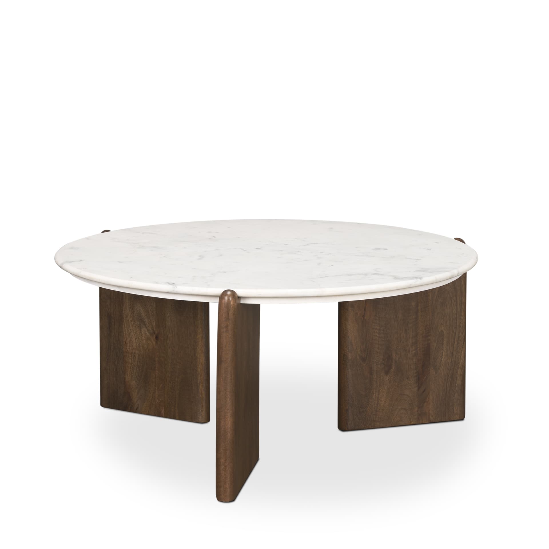 Rumer Dark Brown Wood w/ White Marble Coffee Table — product photograph