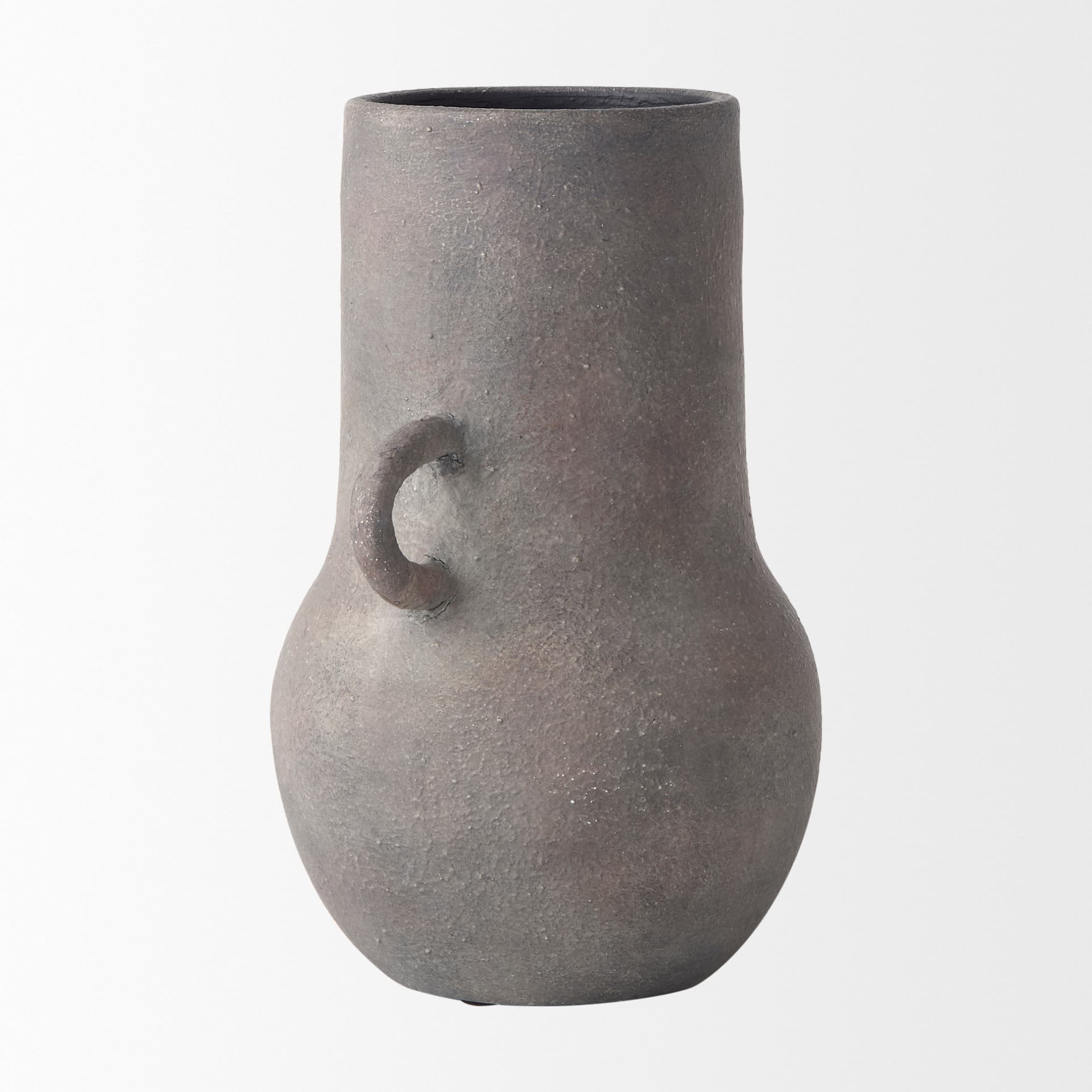 Armani 10.4H Brown-Gray Double Ear Ceramic Vase — product photograph