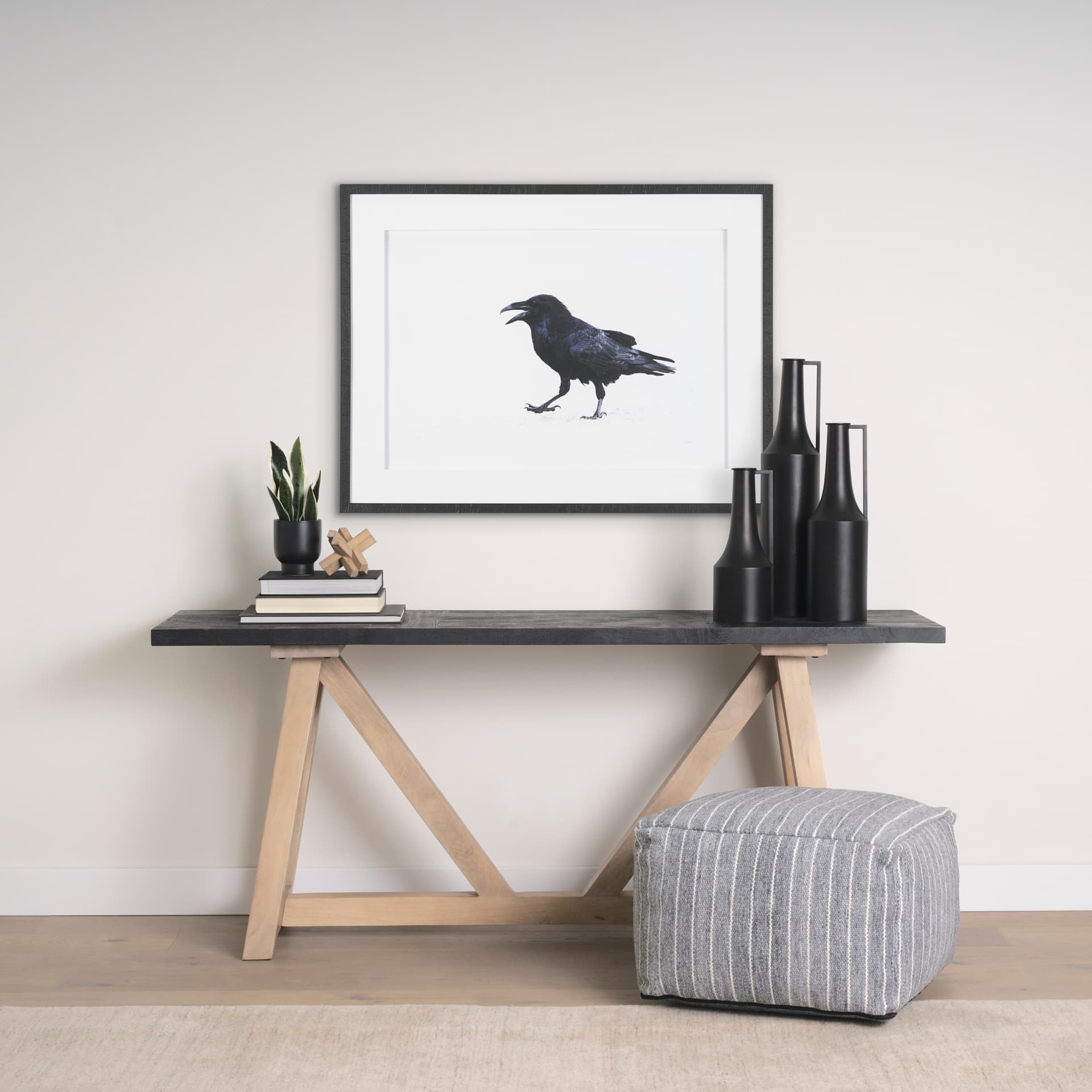 Aubrey Small 14.0H Black Iron Flower Vase — product photograph