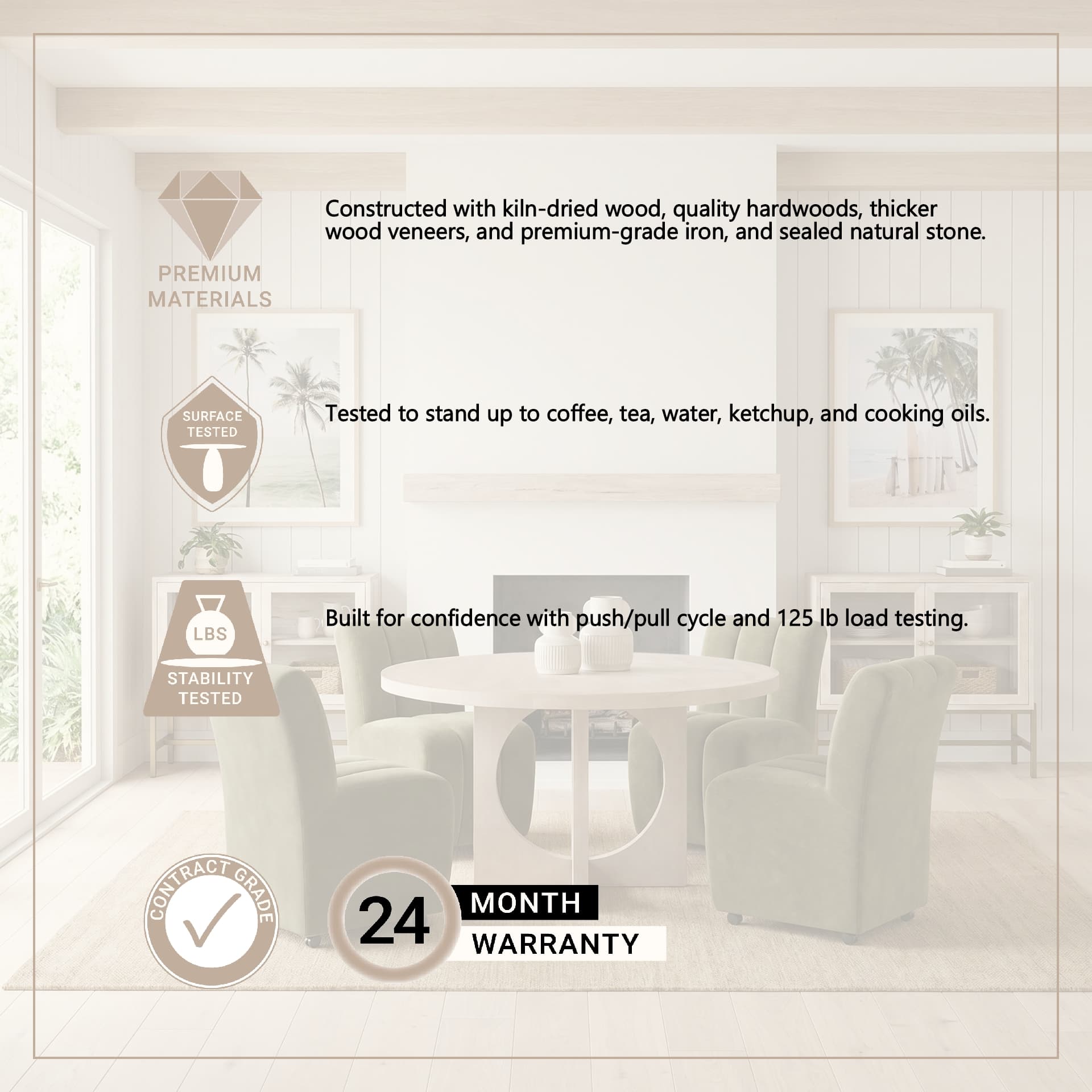 Liesl 54" Round Pedestal Dining Table | Modern | Gray Wood | Seats 6 — product photograph