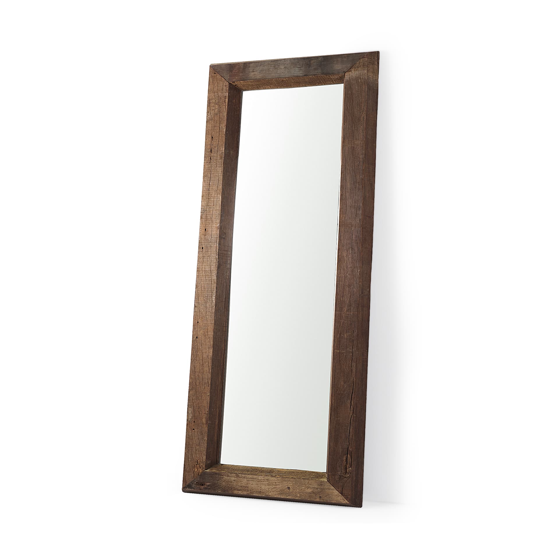 Gerome 31.0L x 5.0W x 86.0H Brown Wooden Floor Mirror — product photograph
