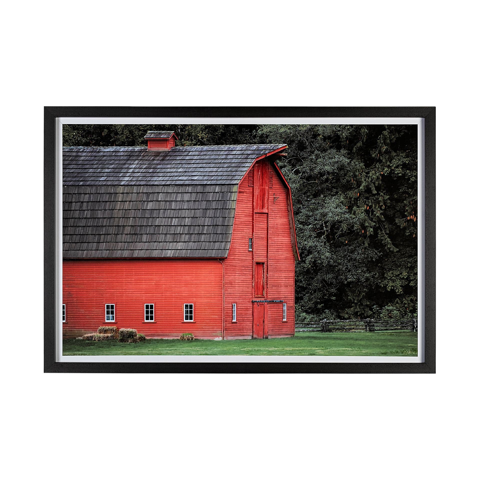 Red Barn II by Katelyn Mostert a Hand Embellished Textured Framed Photo Art Print Matted under Glass — product photograph