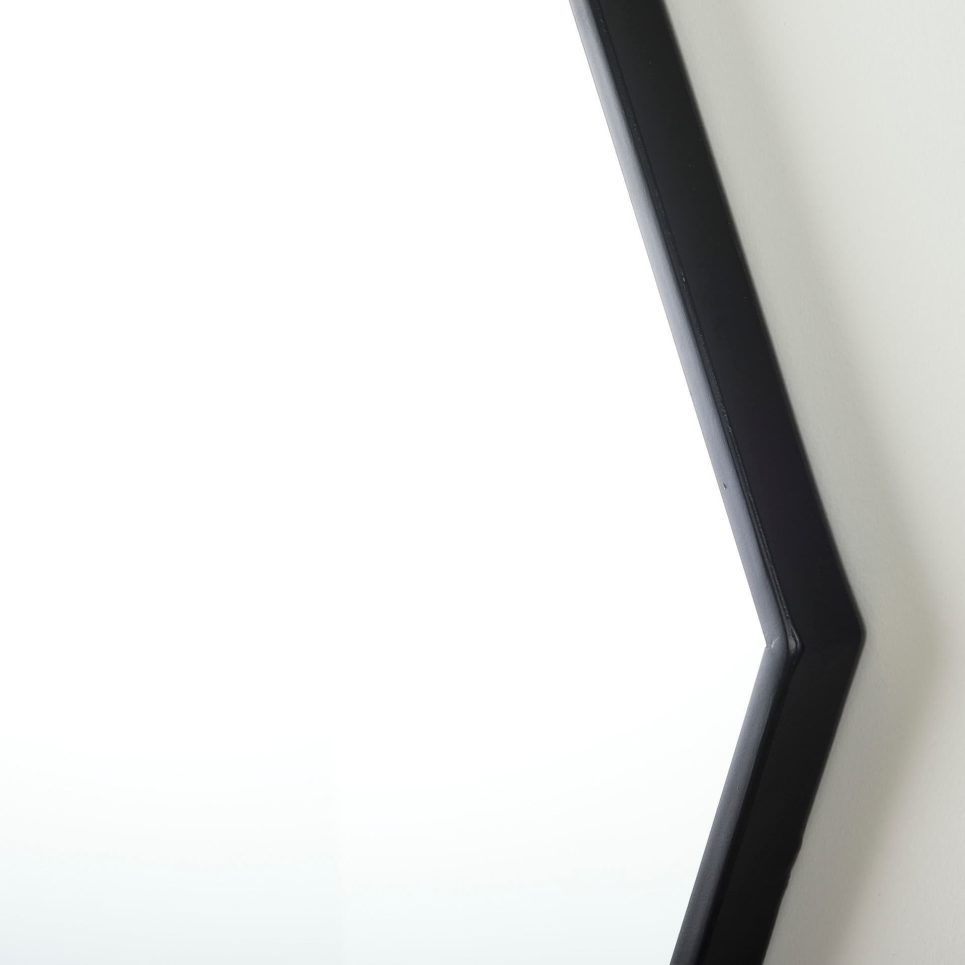 Helix 37" Octogon Black Metal Frame Mirror — product photograph