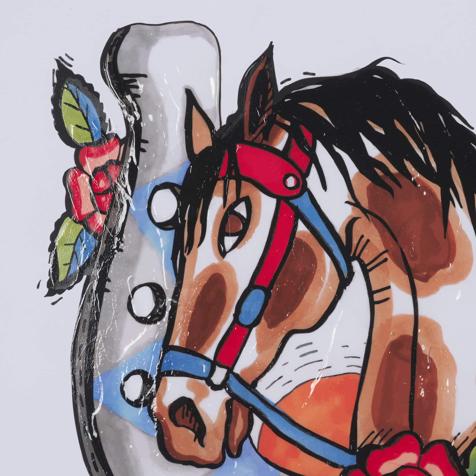 Wild West III by Mercana Studio Hand-Embellished Framed Artwork Matted under Glass — product photograph