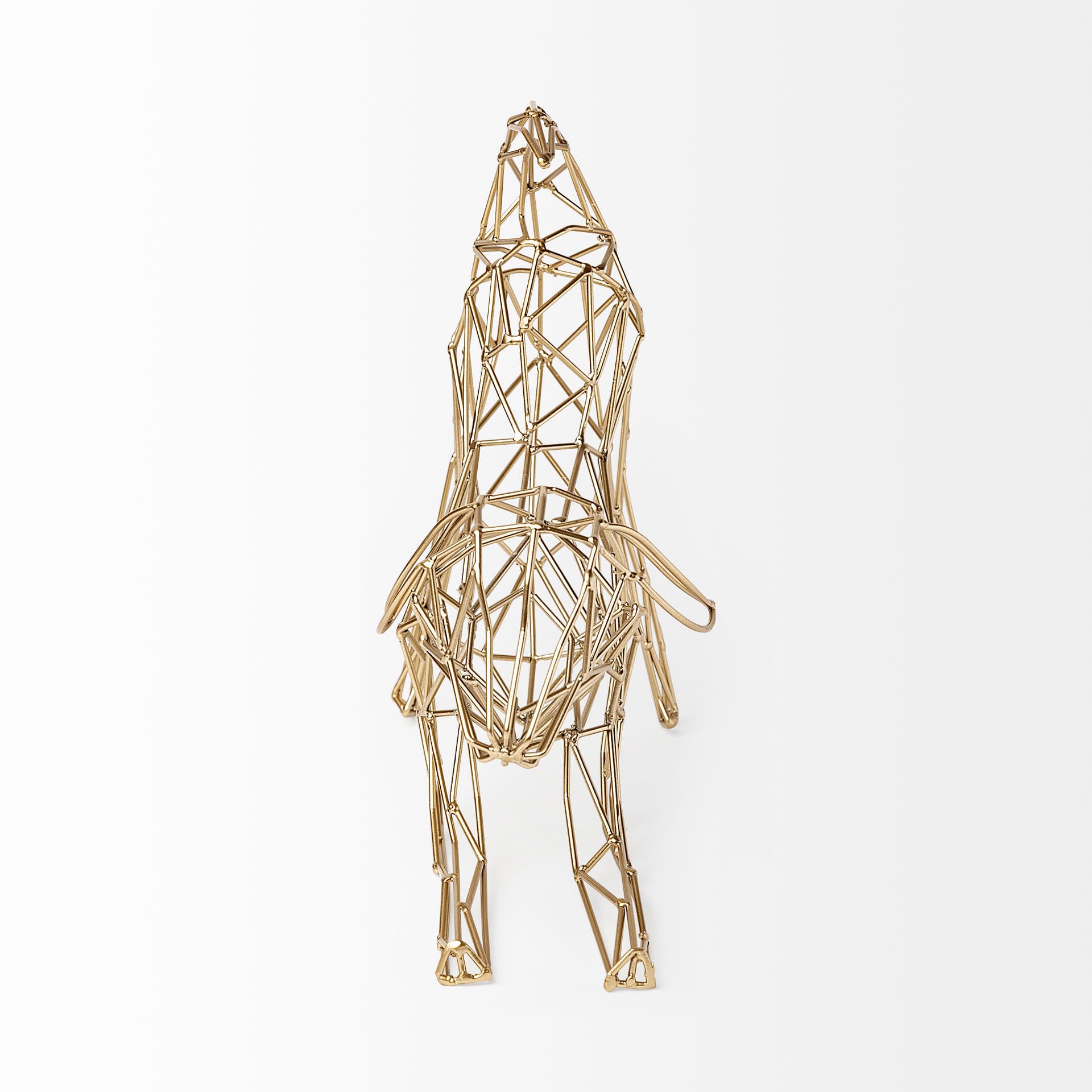 Frankie II 13L x 6W Gold Wire Framed Dog Shaped Decor — product photograph