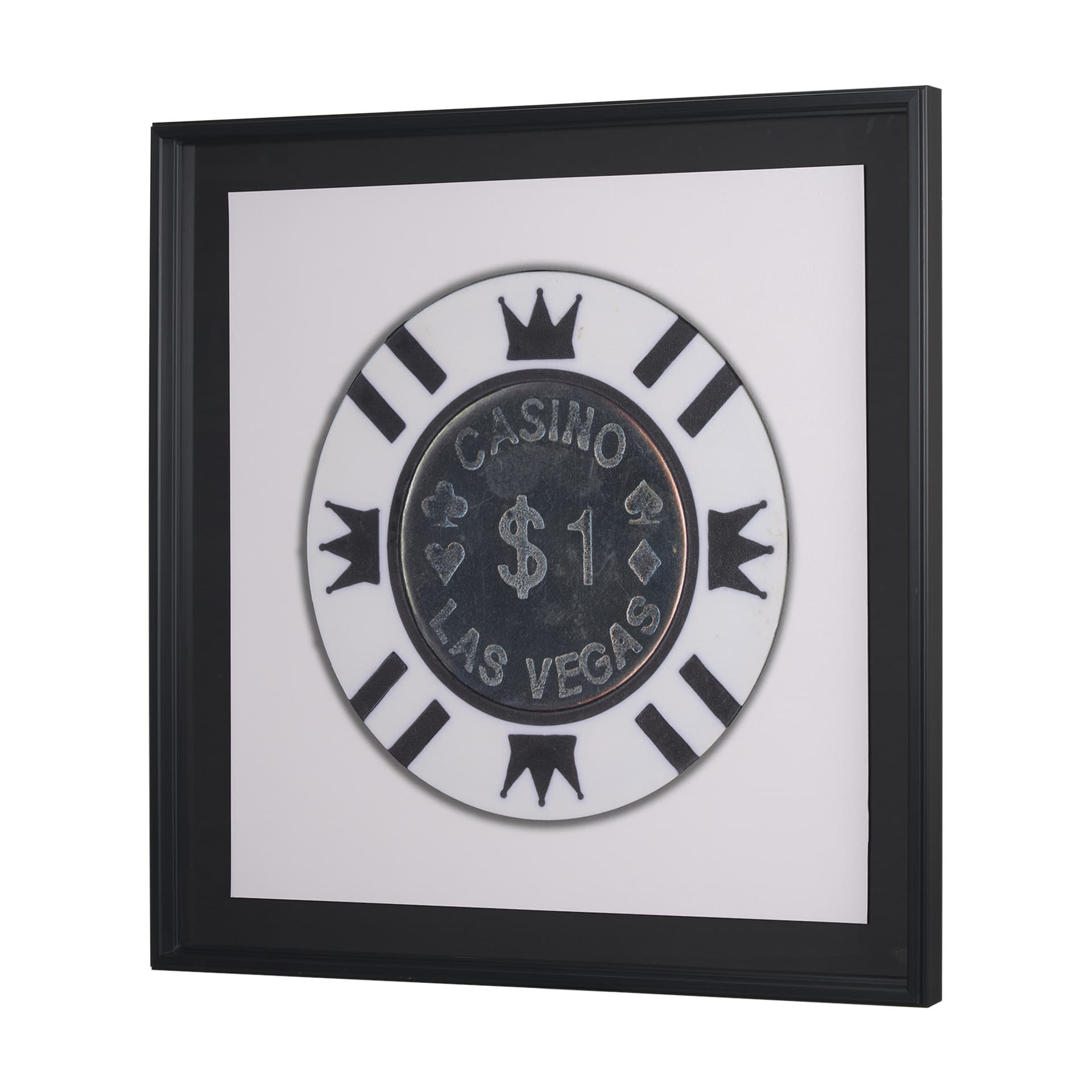 Casino 1 Dollar Vegas Poker Chip By Zap Studio Framed Art Photograph Print under Glass — product photograph