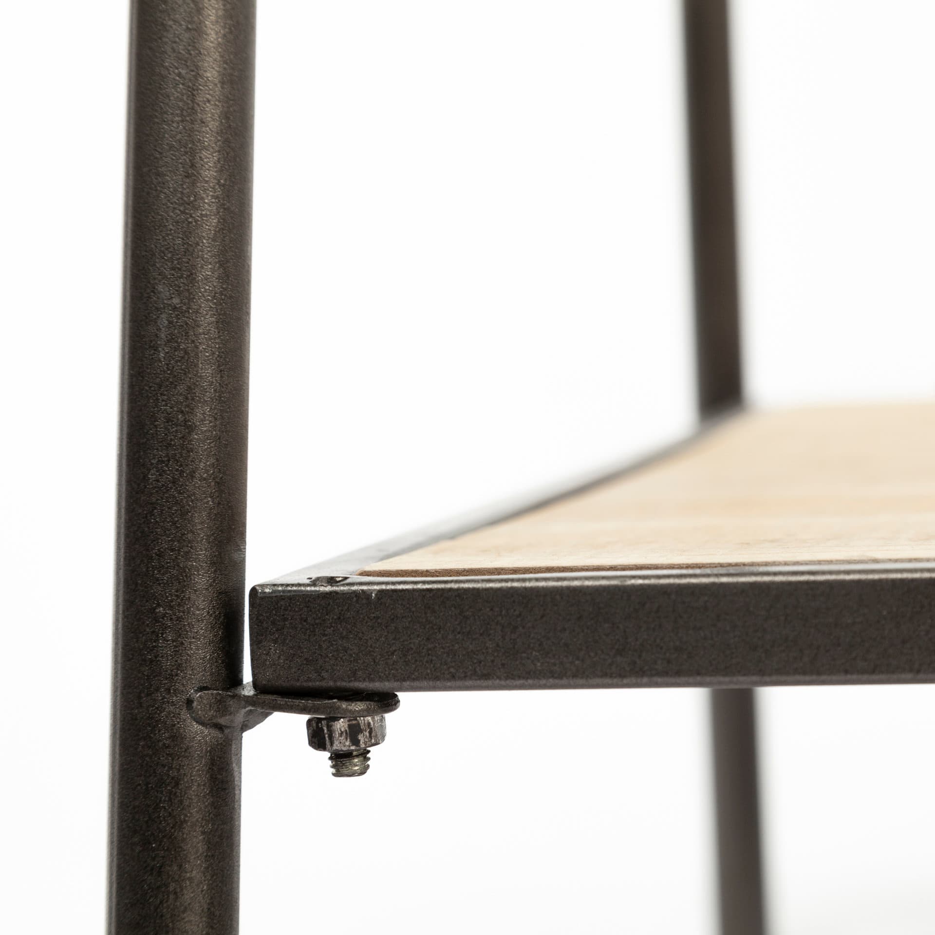 Carell 31L x 18W Black Metal And Wood Shelf Hall Tree — product photograph