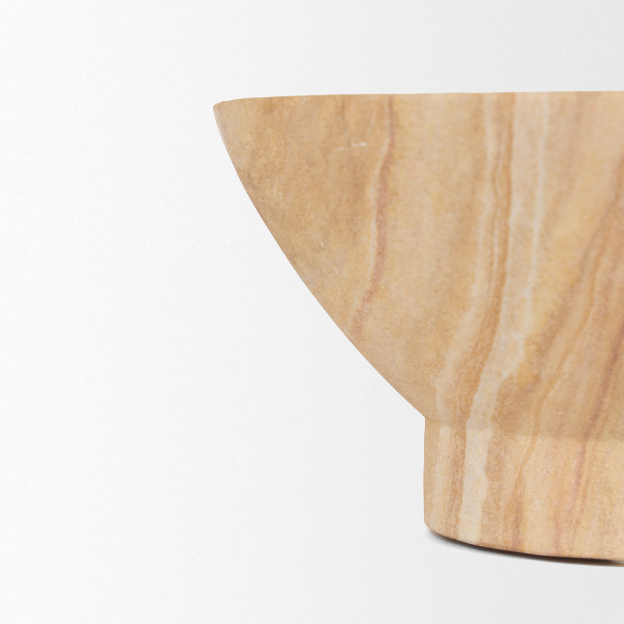 Ramira Beige Sandstone Decorative Pedestal Bowl — product photograph