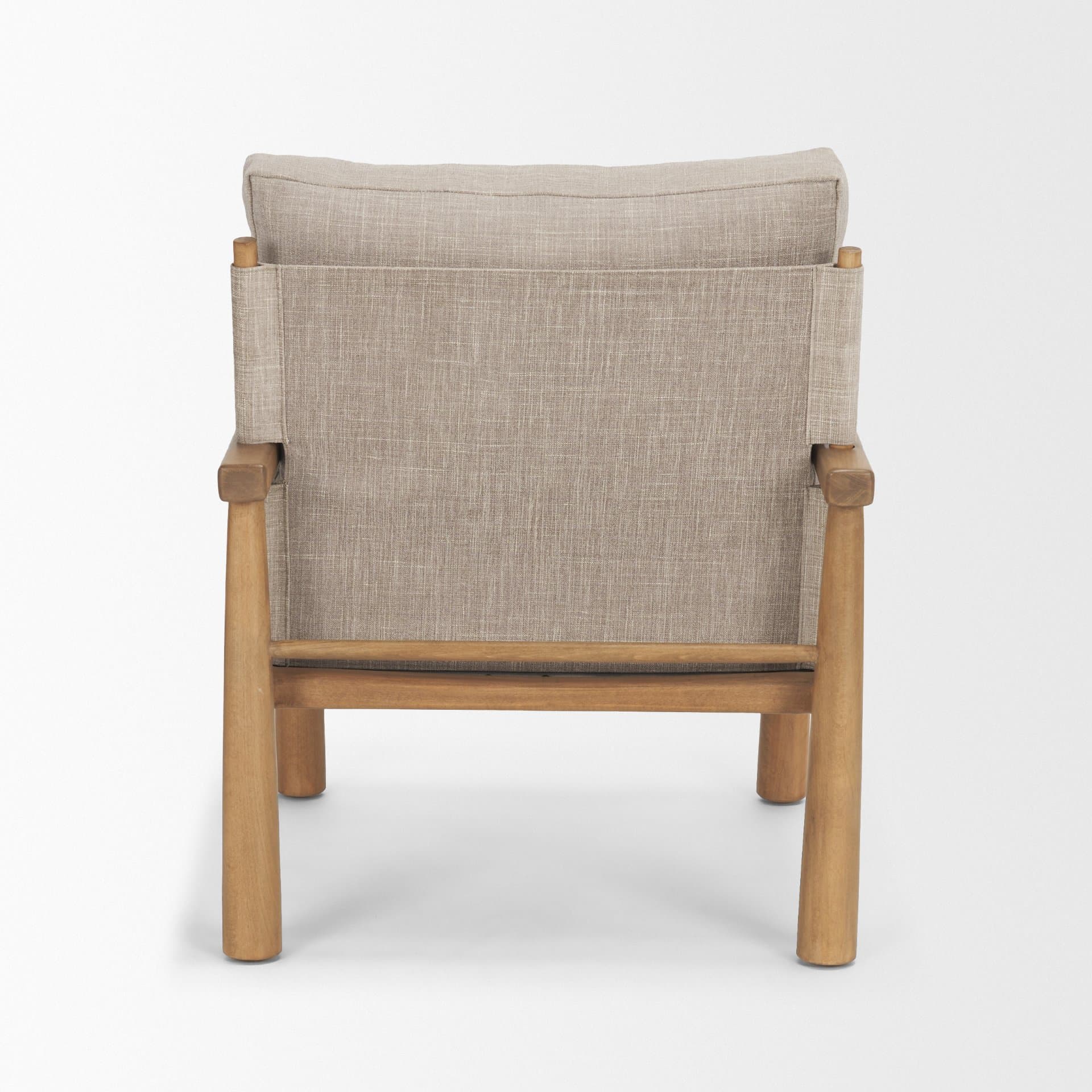 Witton Gray Fabric Beech Wood Slingback Backrest Accent Lounge Chair — product photograph