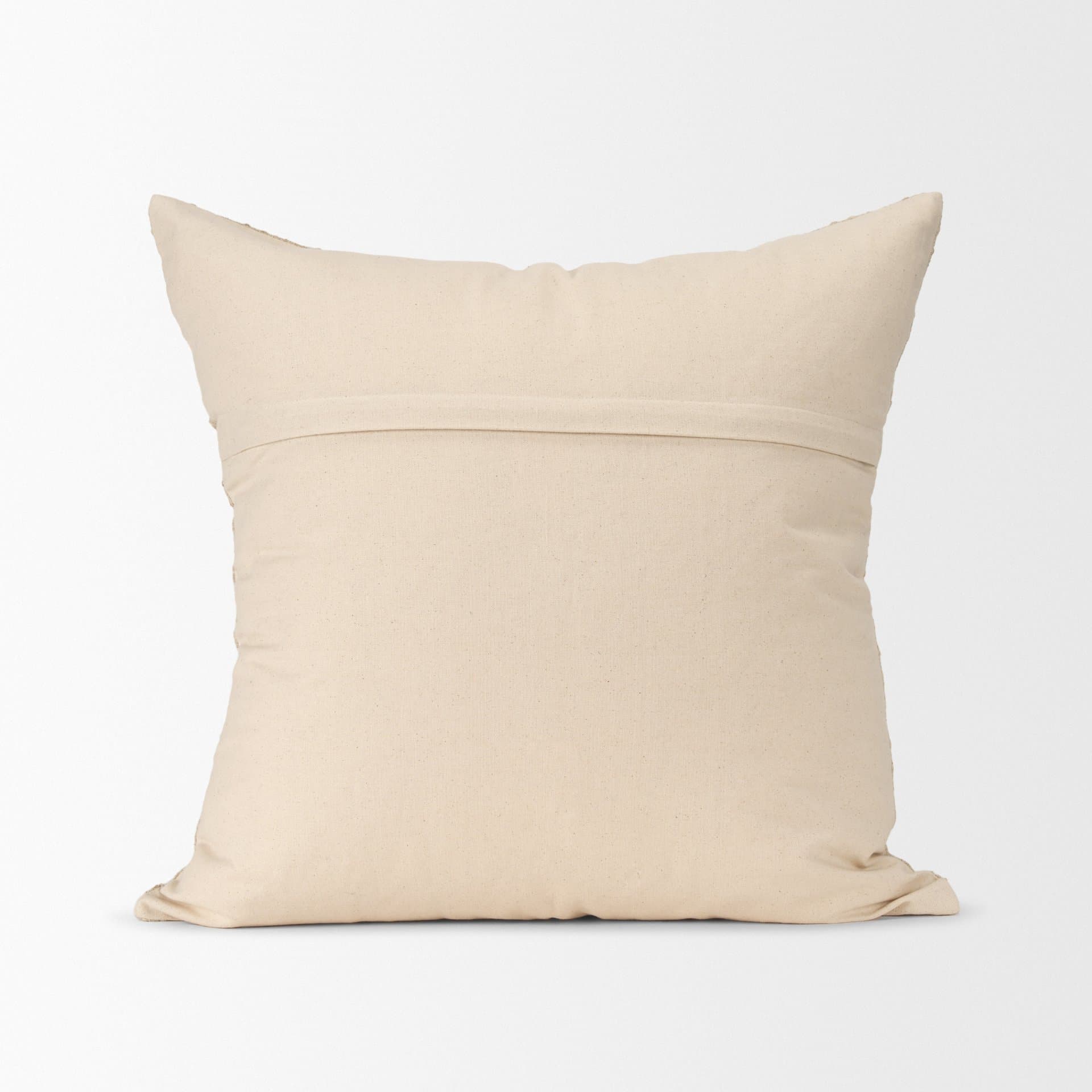 Jeren 22x22 Beige Cotton Linen Square Pillow Cover w/Down Filler — product photograph