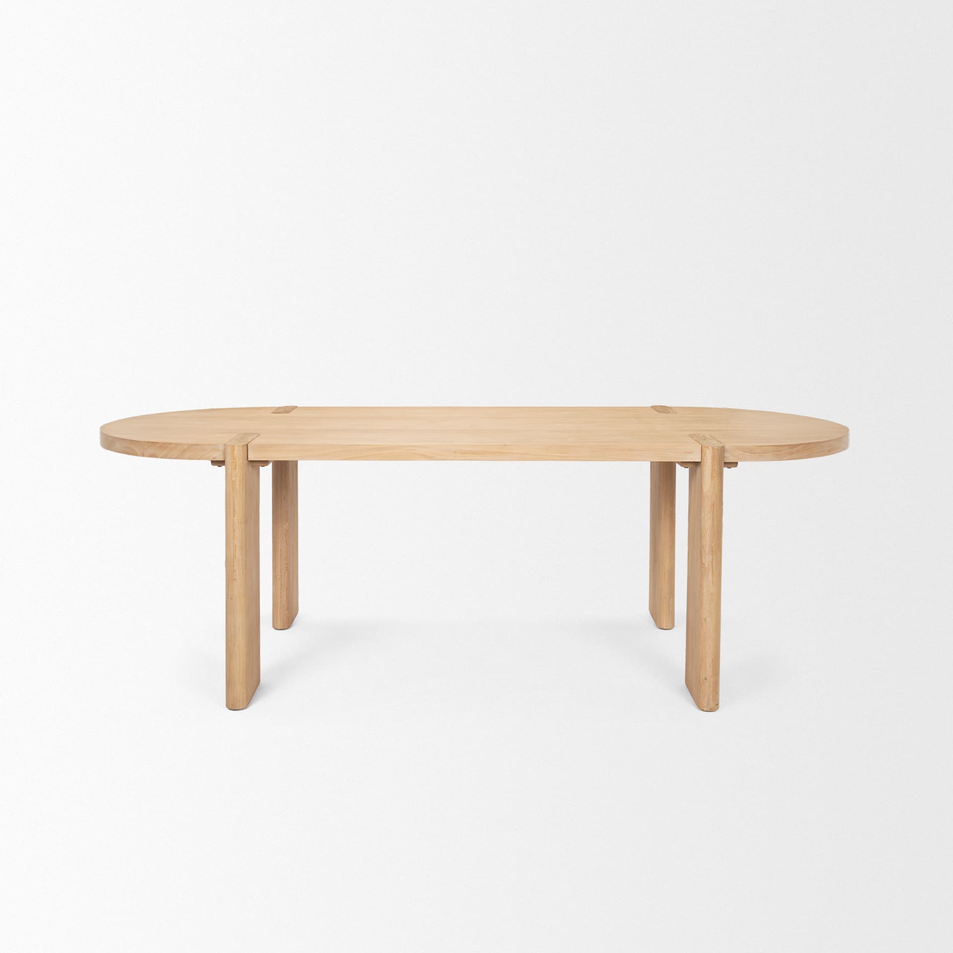 Sohan 91"L x 38"W Oval Dining Table | Light Brown Wood | Seats 8 — product photograph