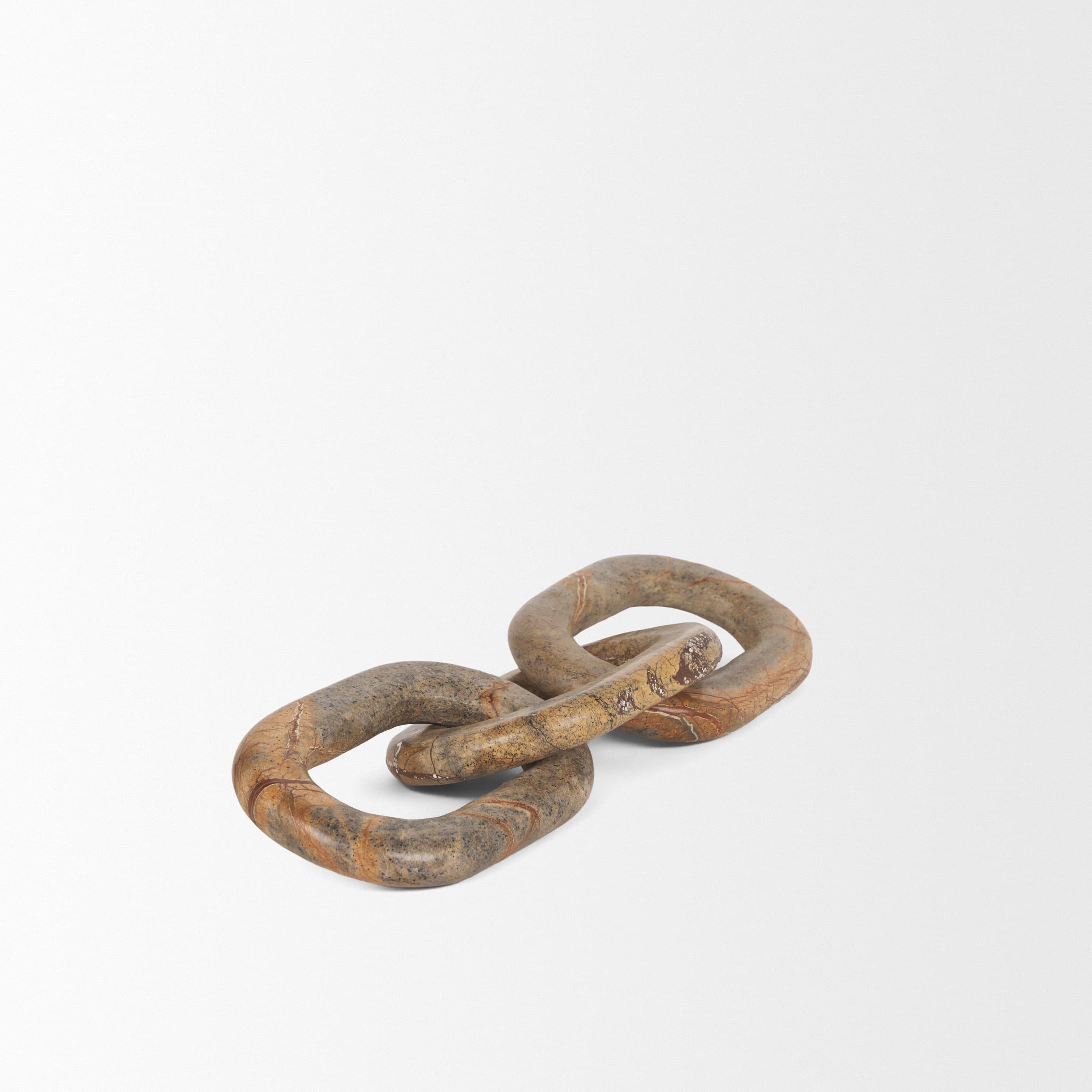 Reinir Red-Brown Marble Chain Link Decorative Object — product photograph