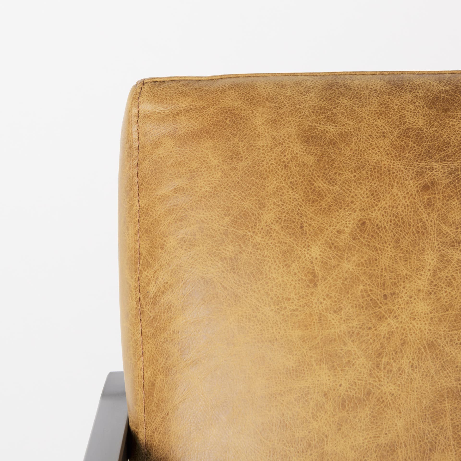 Armelle II Brown Leather Seat w/Gray Metal Frame Accent Chair — product photograph