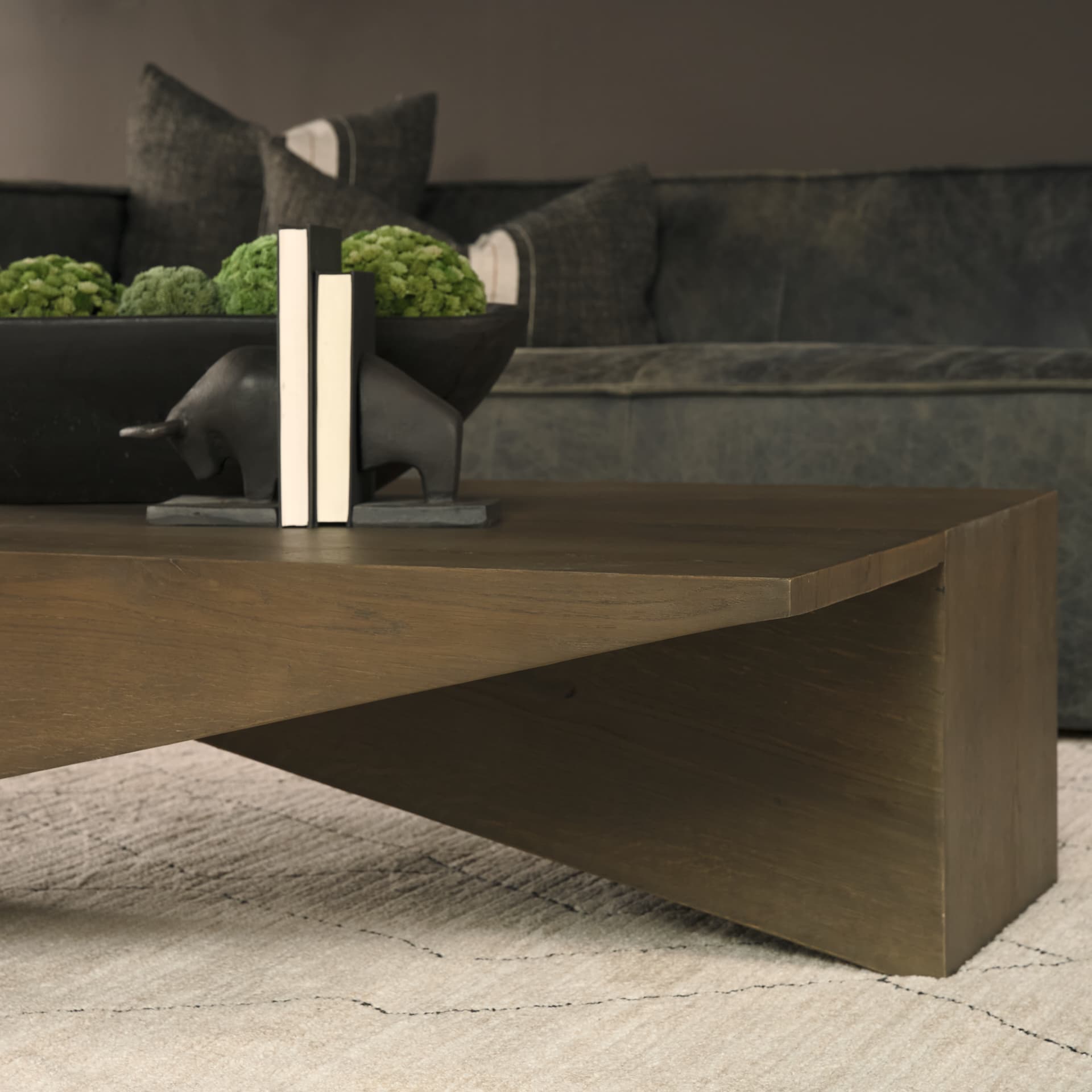 West Mid-Brown Oak Wood Rectangular Coffee Table — product photograph