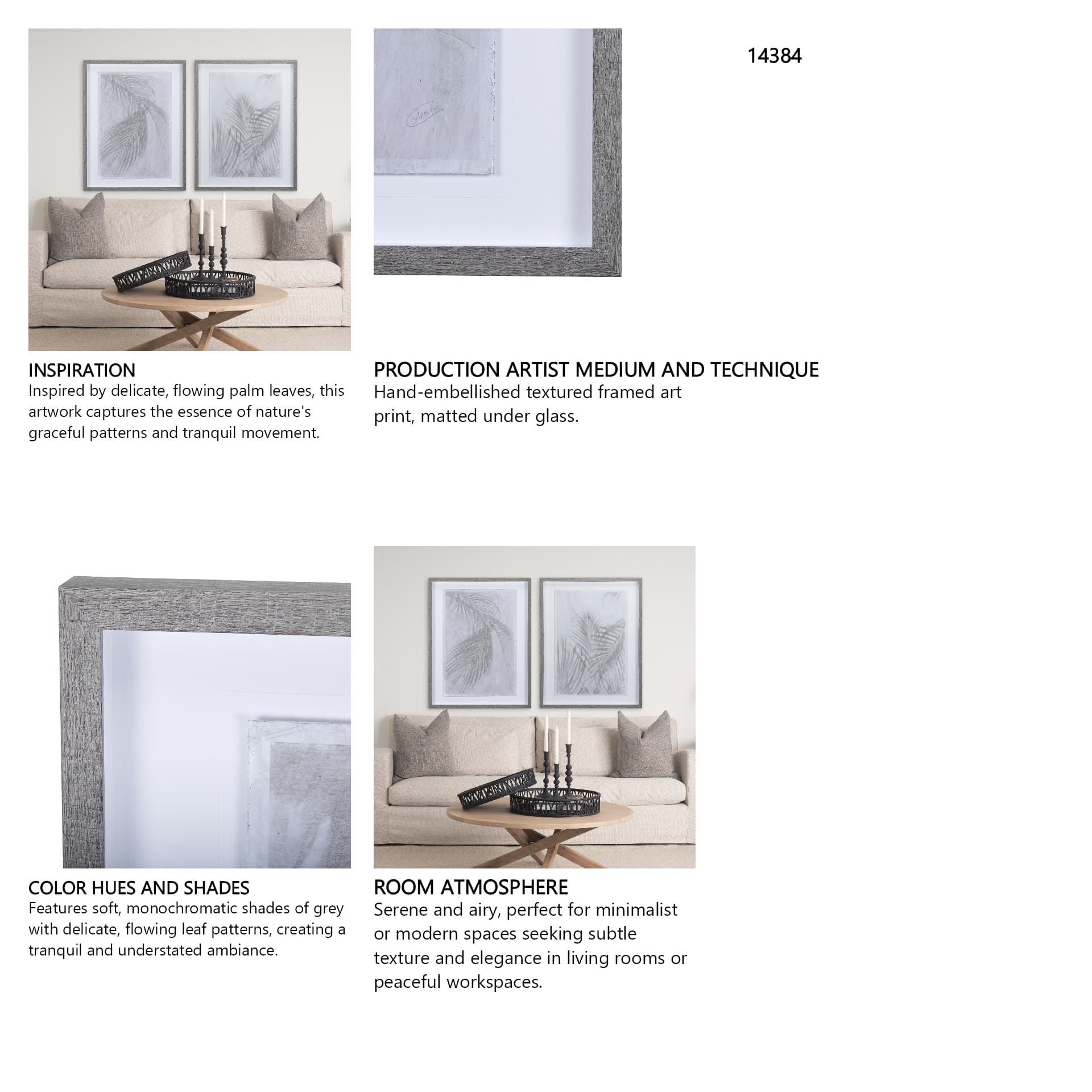 Shadows I by Mercana Studio a Hand Embellished Textured Framed Art Print Matted under Glass — in a styled room