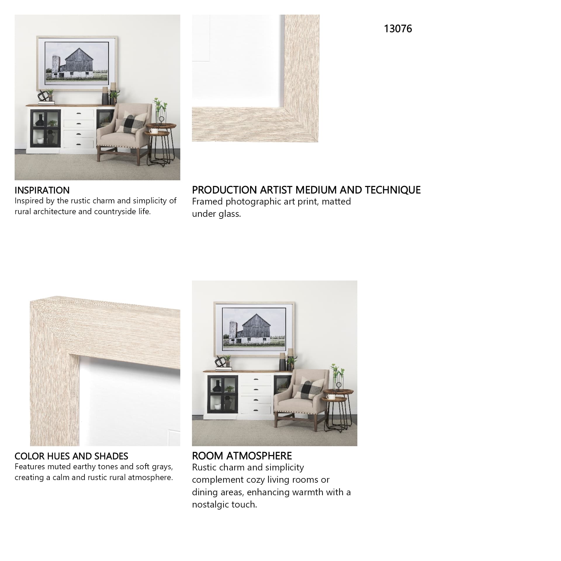 Weathered III by Mercana Studio a Framed Photo Art Print Matted under Glass — in a styled room