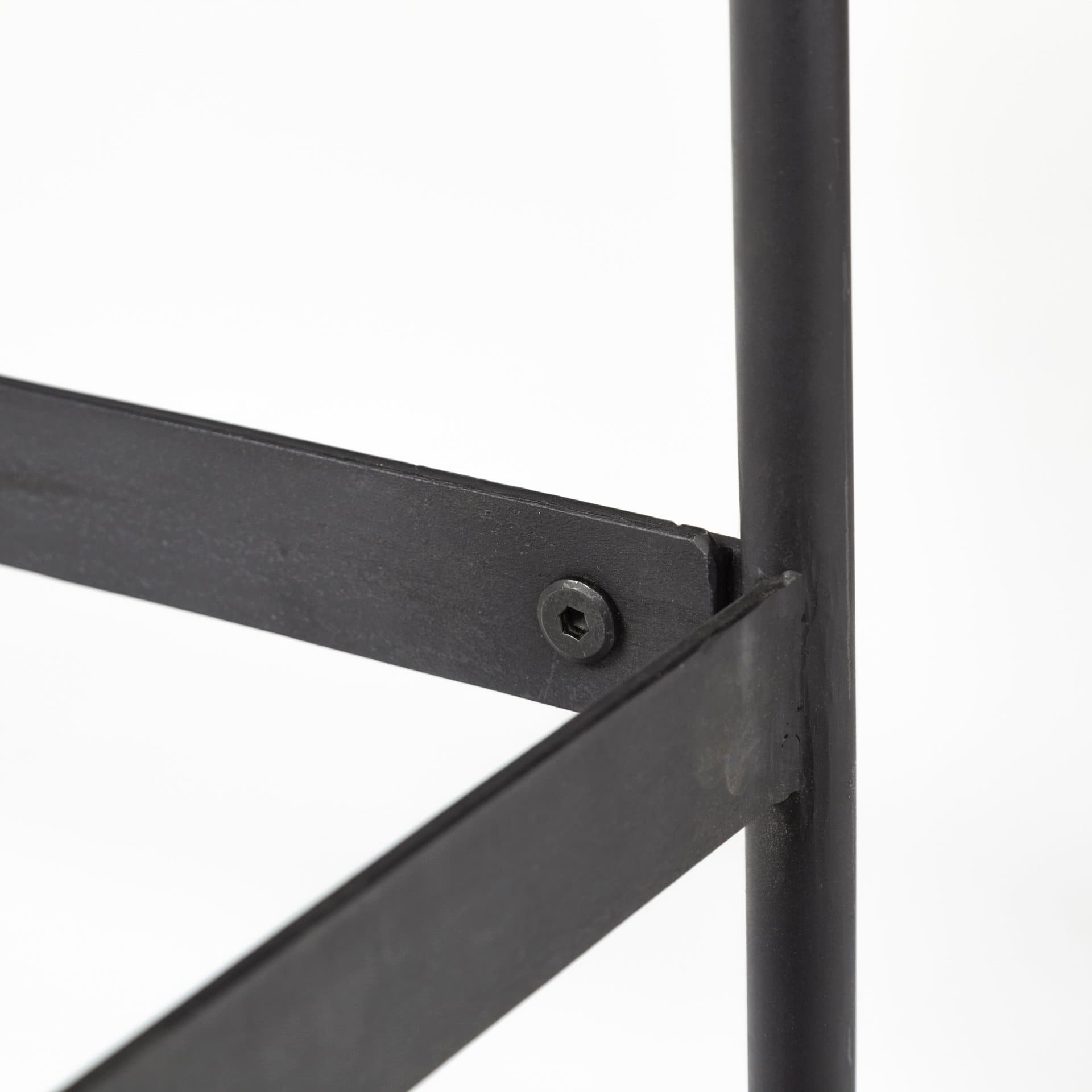 Glenn III 56L x 14W Dark Brown Wood w/ Black Iron Frame, 4 Drawer Console Table — product photograph