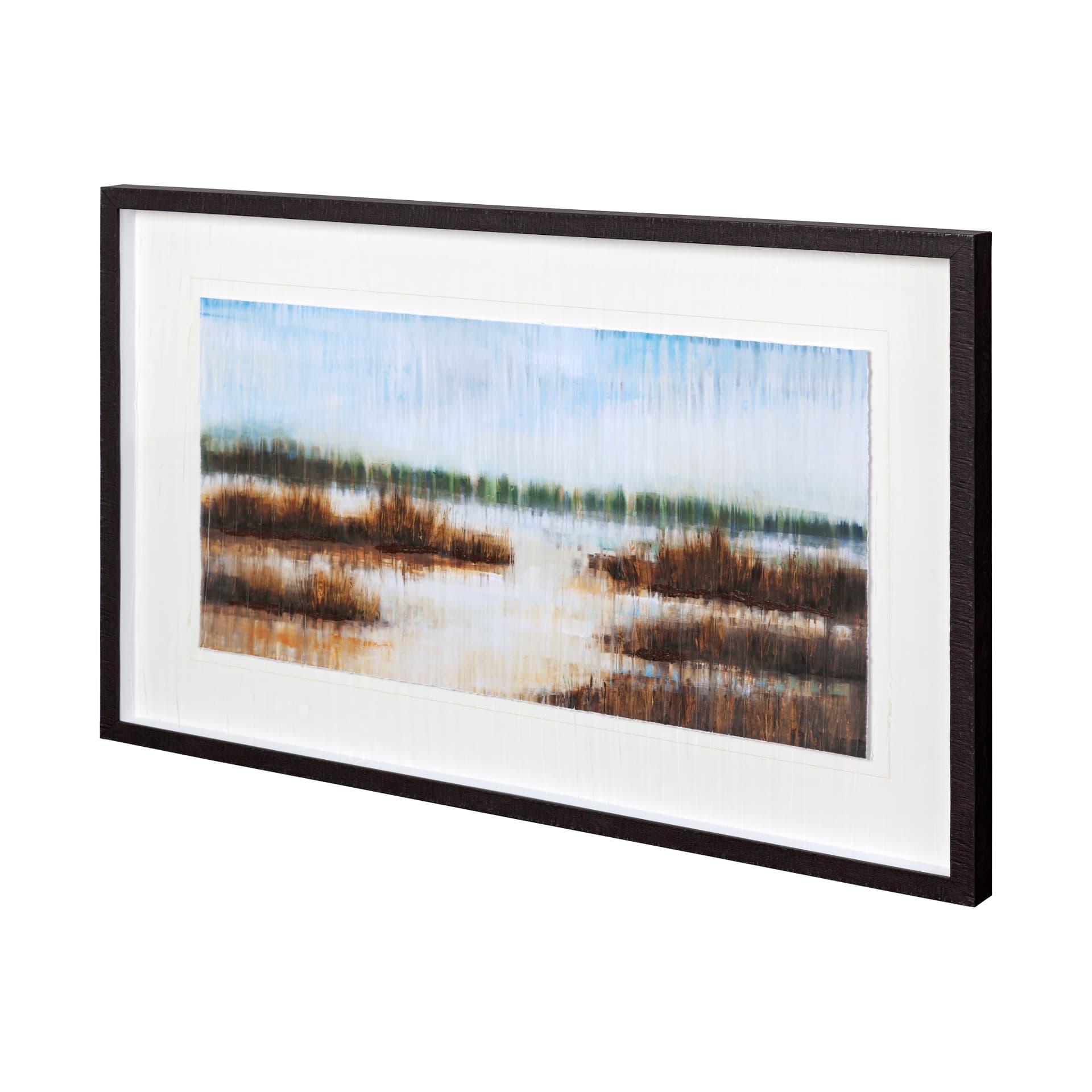 Early Morning Mist by Liz Jardine a Hand Embellished Textured Framed Art Print Matted under Glass — product photograph