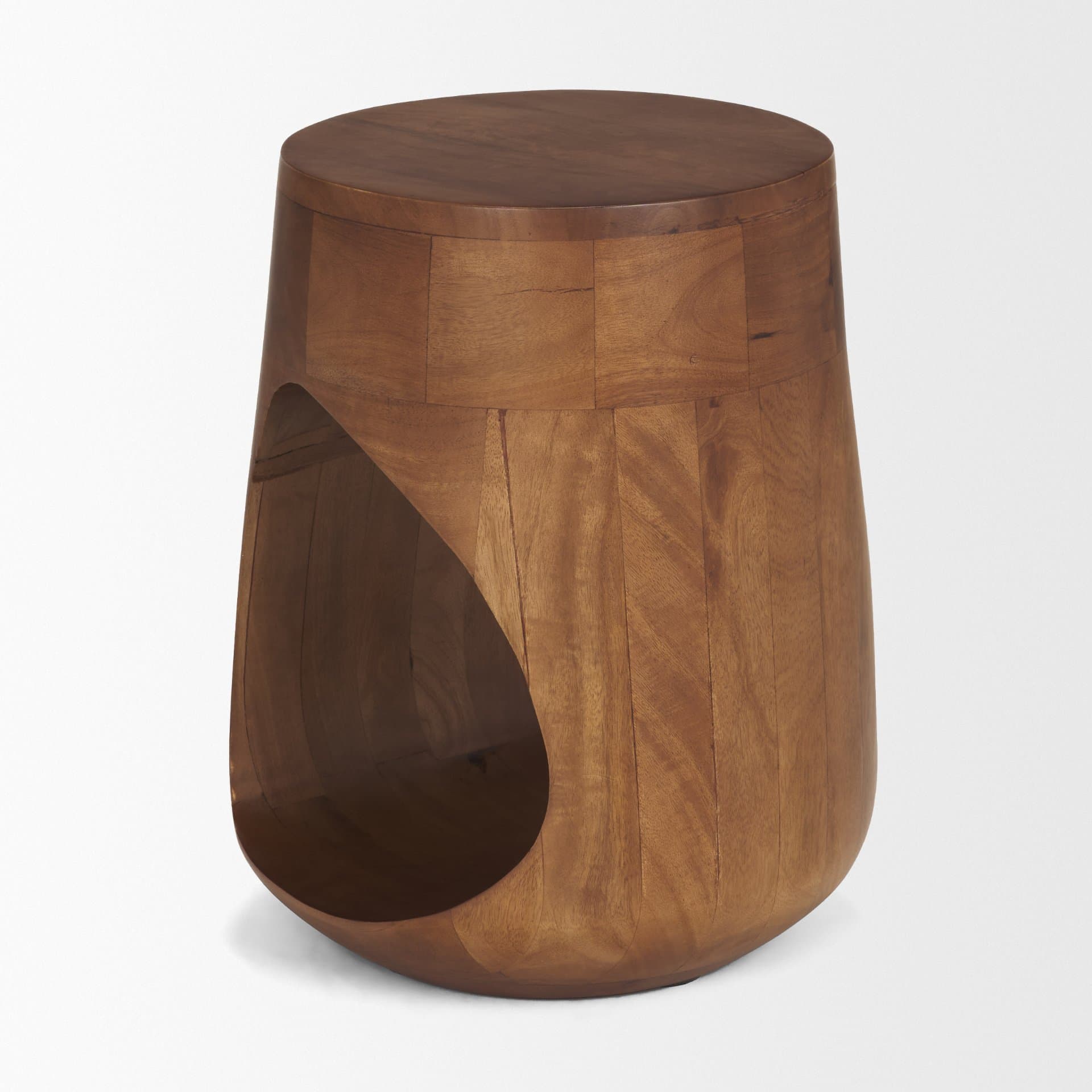 Cove Mid-Brown Sculptural Open Side Table — product photograph