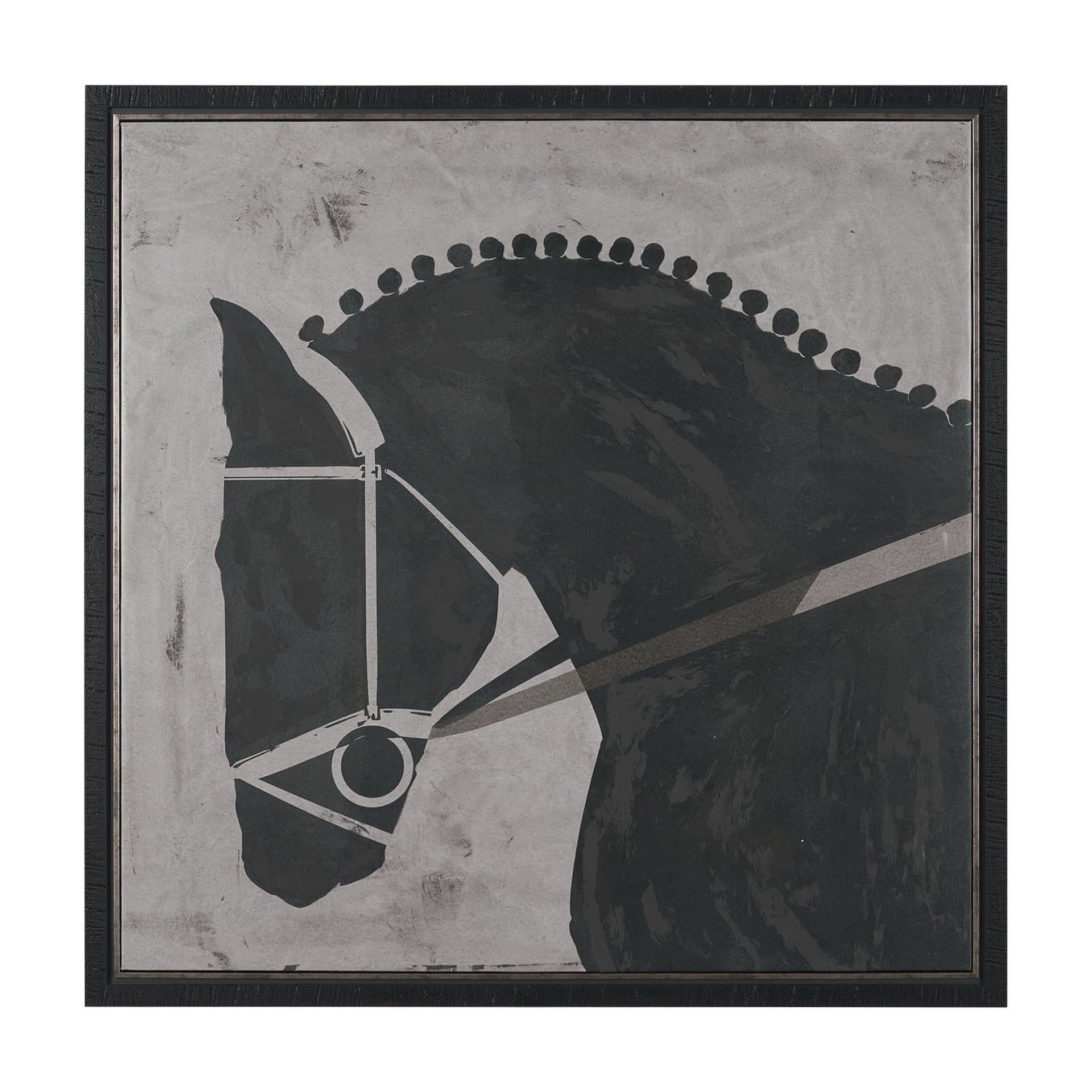 Steed 1 by Mercana Studio Hand-Embellished Textured Framed Canvas Artwork — product photograph