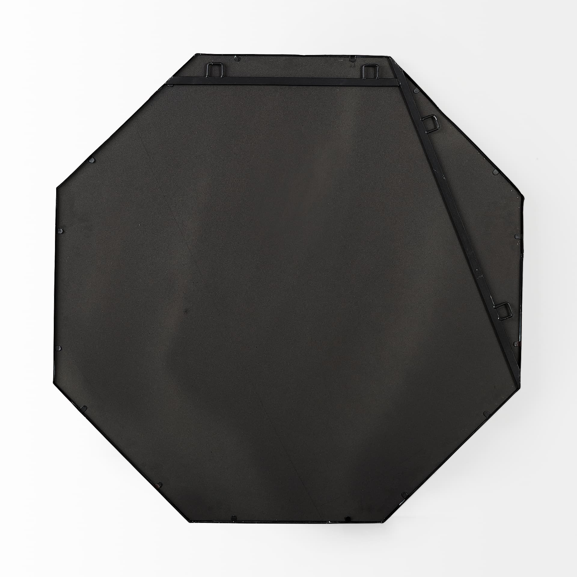 Helix 37" Octogon Black Metal Frame Mirror — product photograph