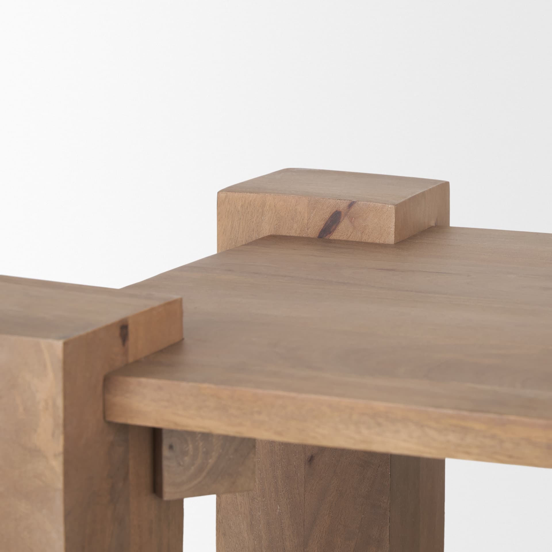 Beth Light Brown Wood Square Accent Table — product photograph