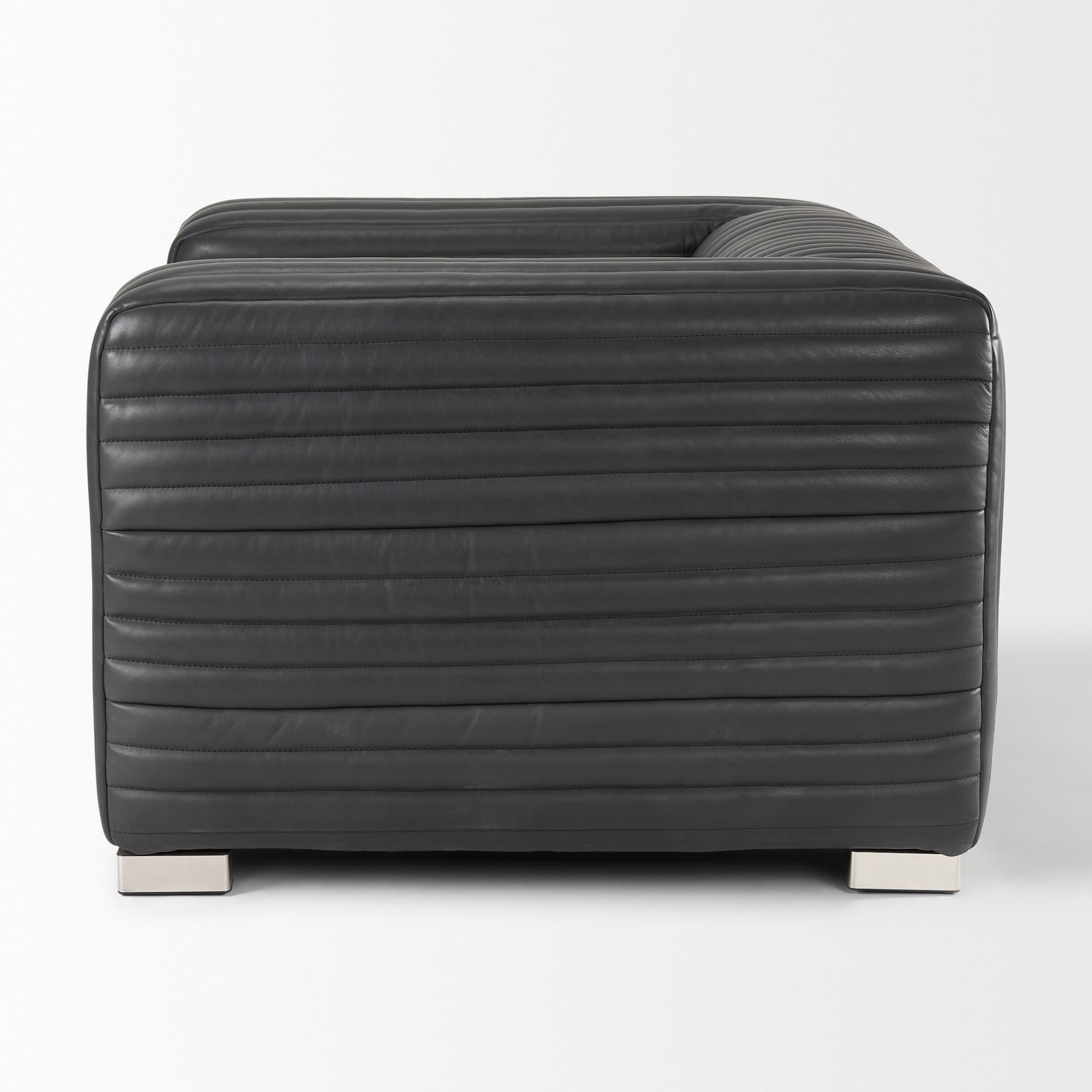 Ricciardo Black Leather Upholstered Arm Chair — product photograph