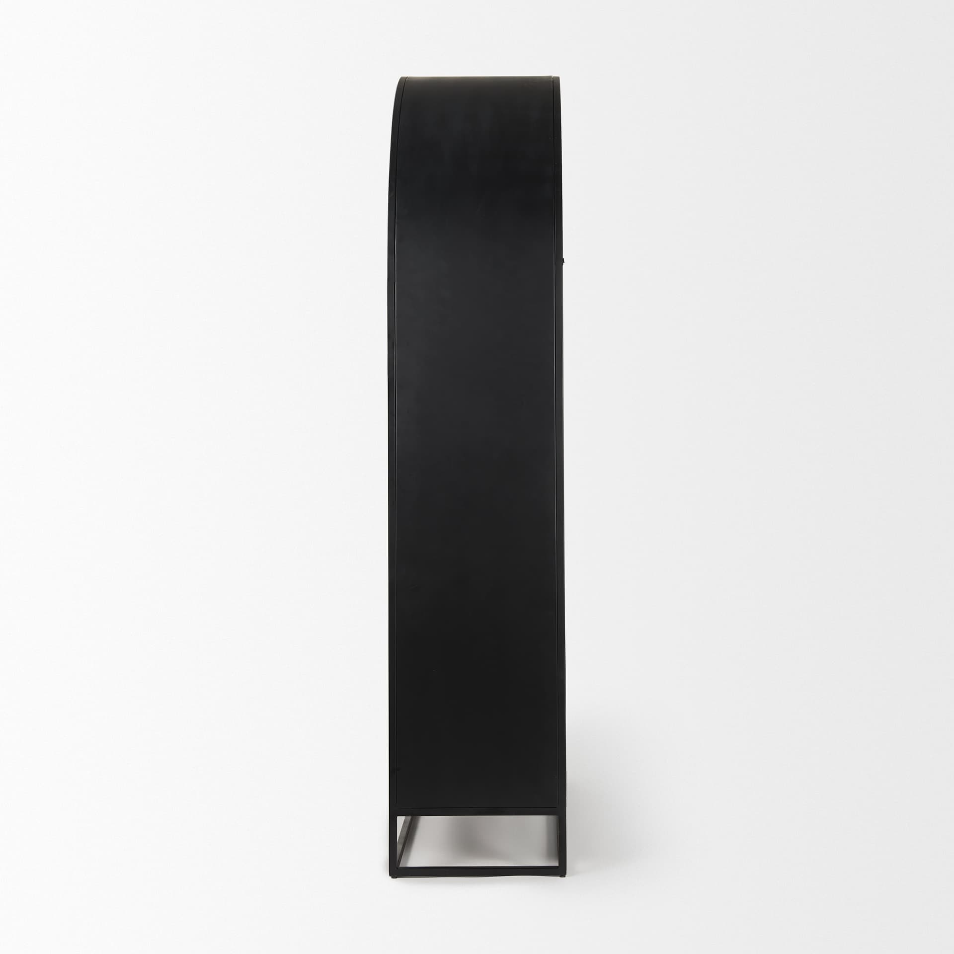 Sloan 47.5W x 85.5H Black Wood W/Black Metal Frame Arch Cabinet — product photograph