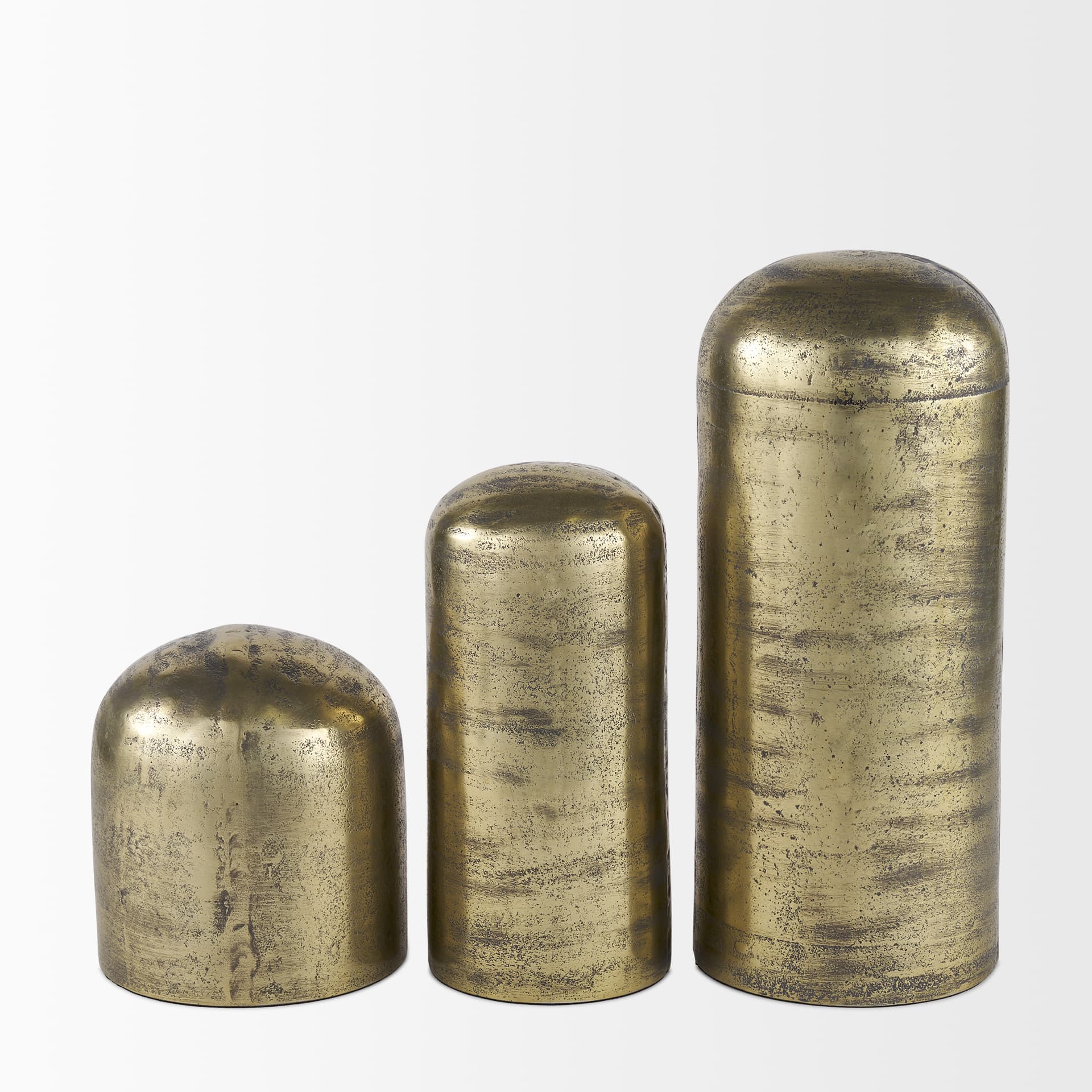 Quonset Short Brass Finished Aluminum Metal Ornament — product photograph