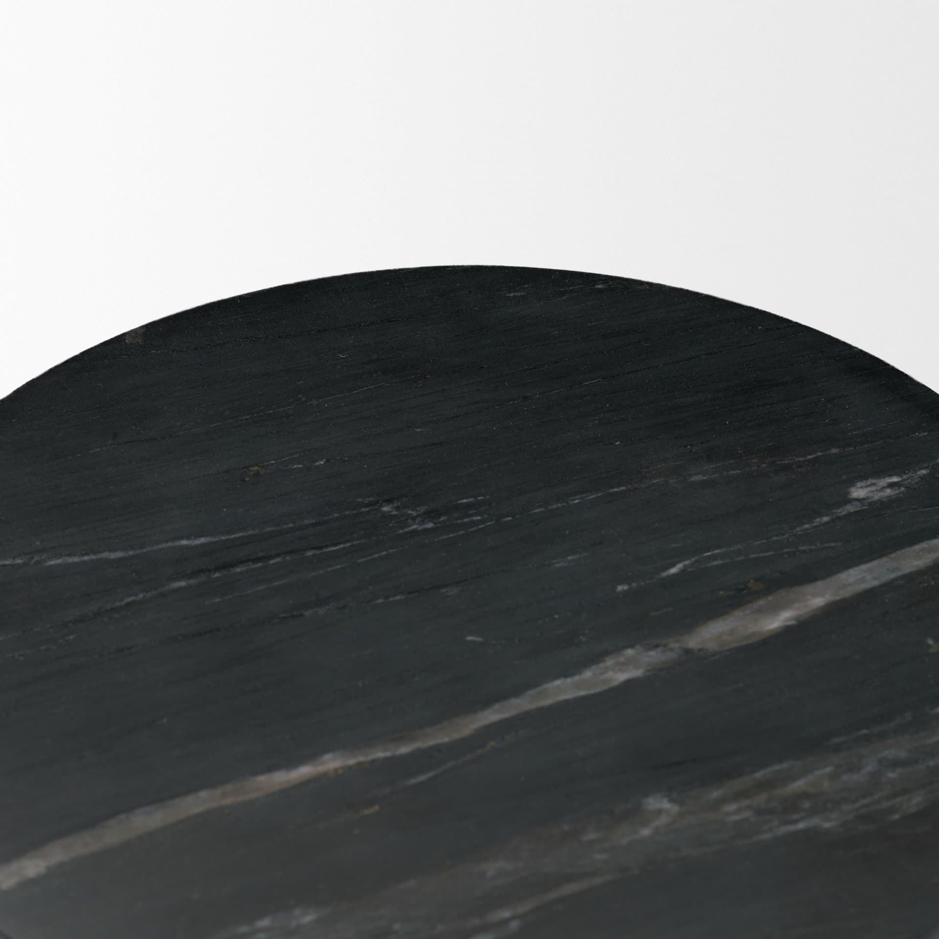 Bellancia Nero Black Marquina Marble Pedestal Side Table — product photograph