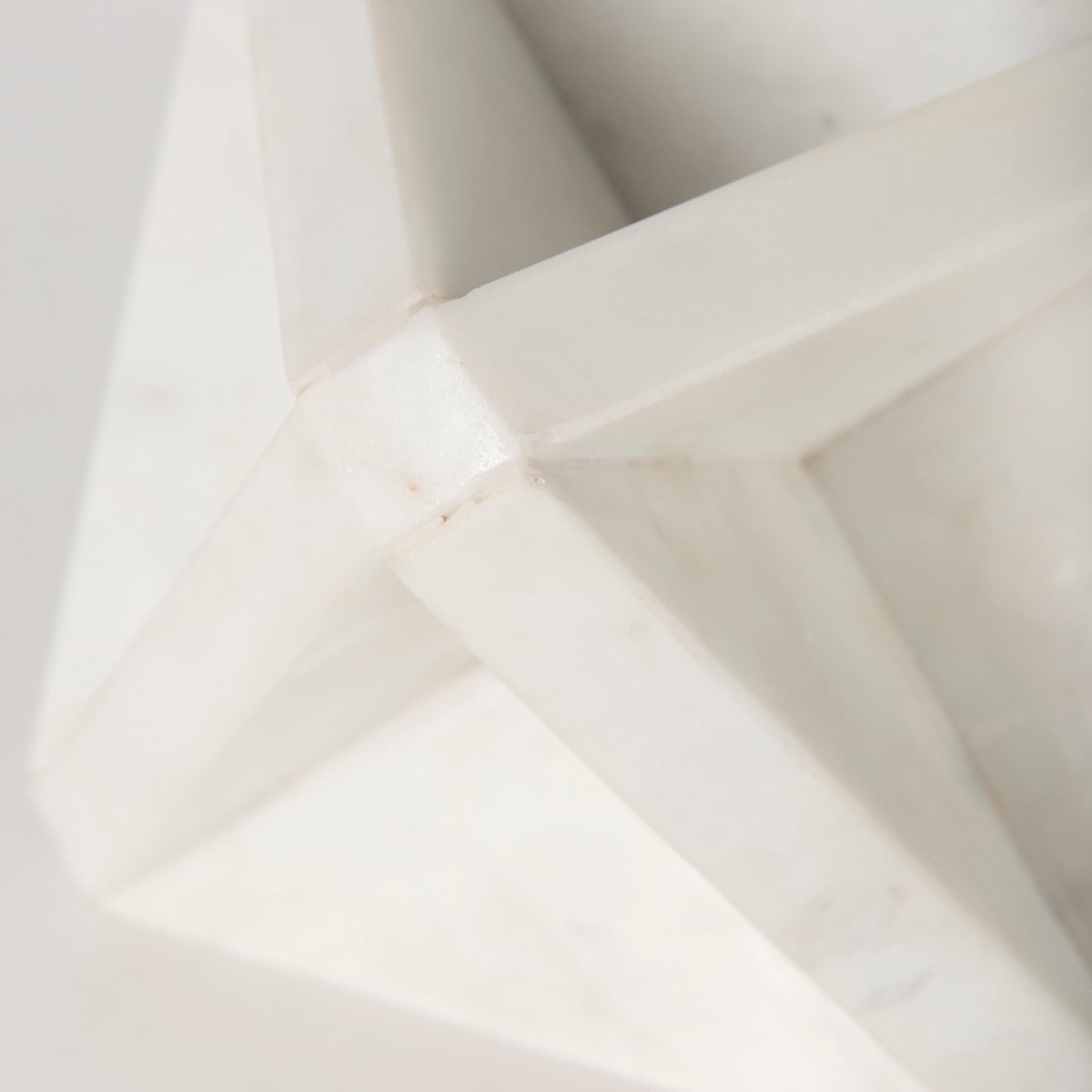 Sophia 5.5 L x 5.5 W x 8.5 H White Marble Decor Stand — product photograph