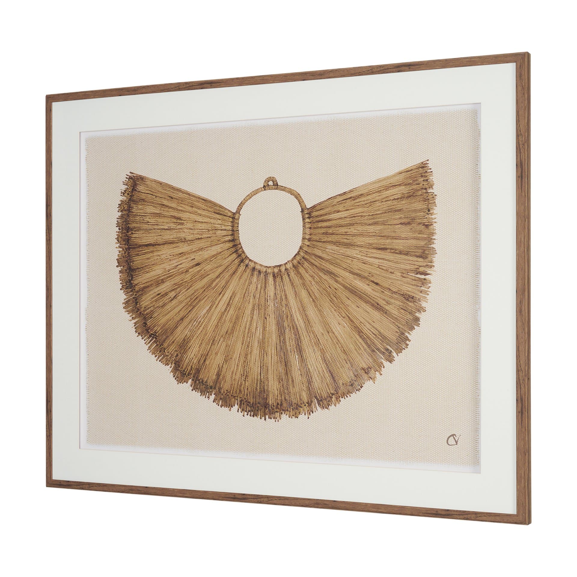 Papua Necklace I by Mercana Studio Hand-Embellished Textured Framed Artwork Matted under Glass — product photograph