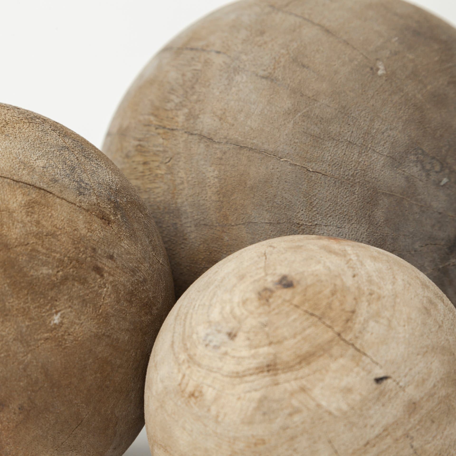 Carrick (Set of 3) Natural Wood Decorative Spheres — product photograph