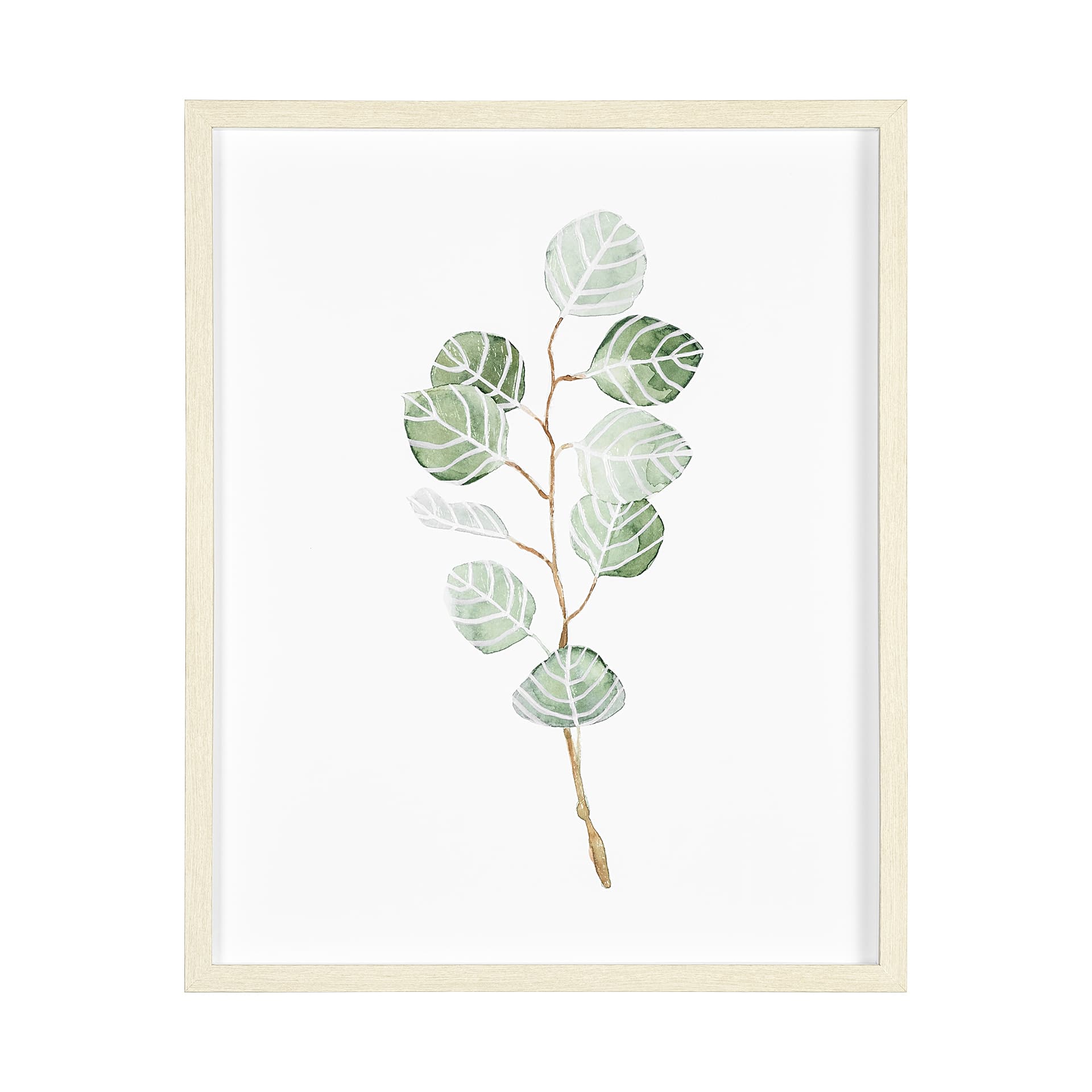 Soft Eucalyptus Branch III by Emma Scarvey Hand Embellished Framed Art Print Matted under Glass — product photograph